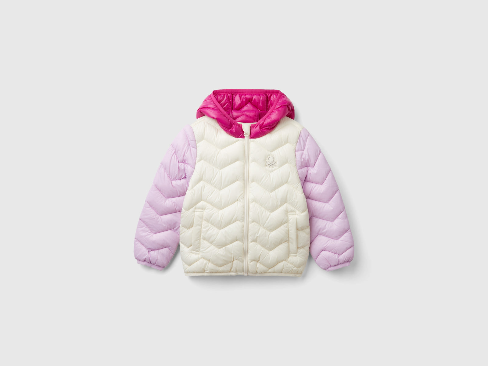 Padded jacket with hood da bimba multi-color | Benetton Outlet