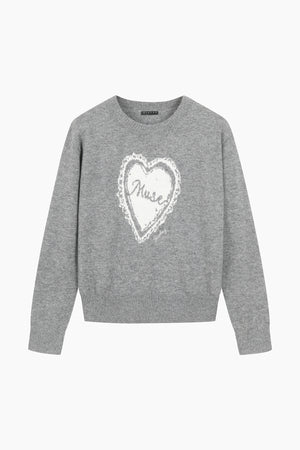 Maglia con intarsio cuore