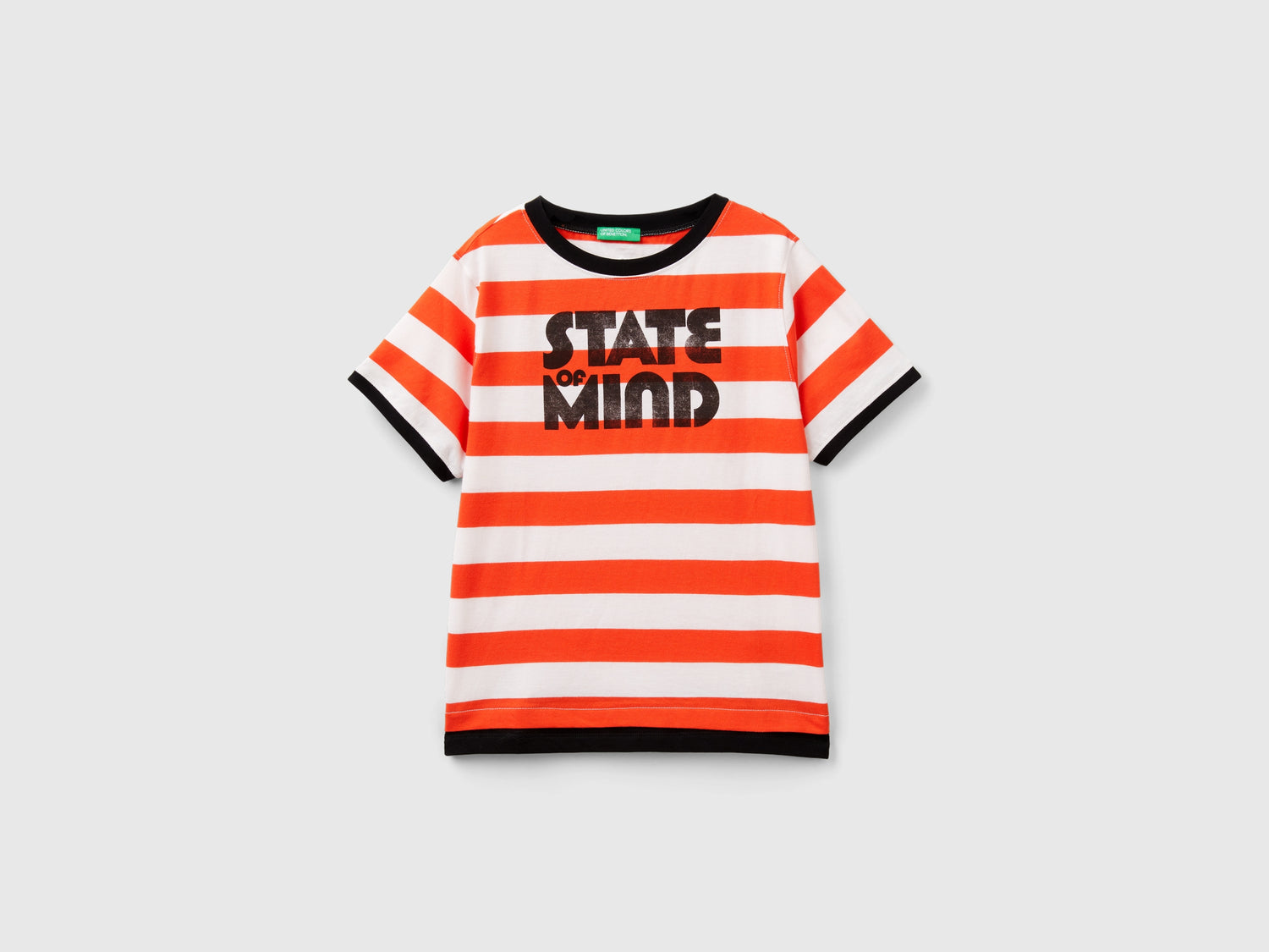 Maglietta a righe con slogan da bambino multi-color | Benetton Outlet