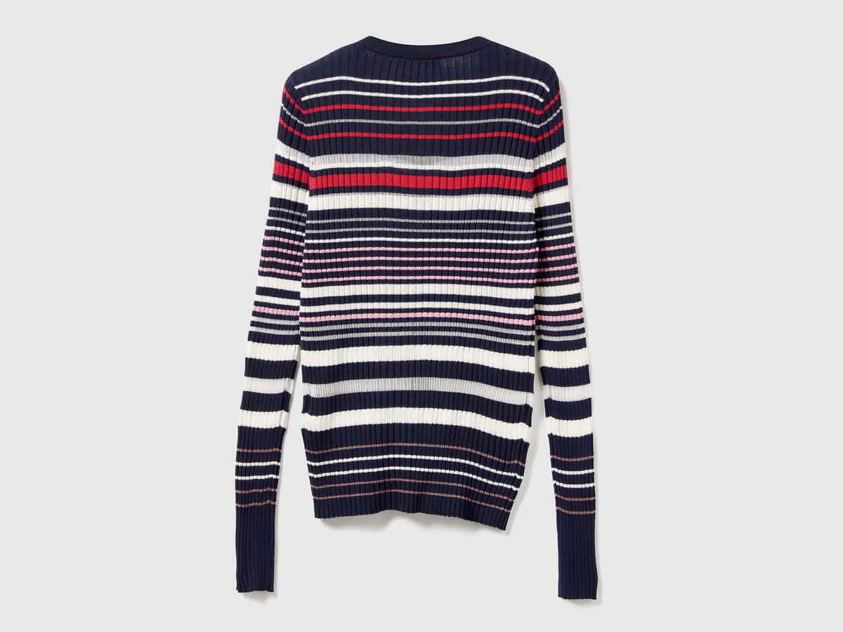 Cardigan a righe in misto viscosa