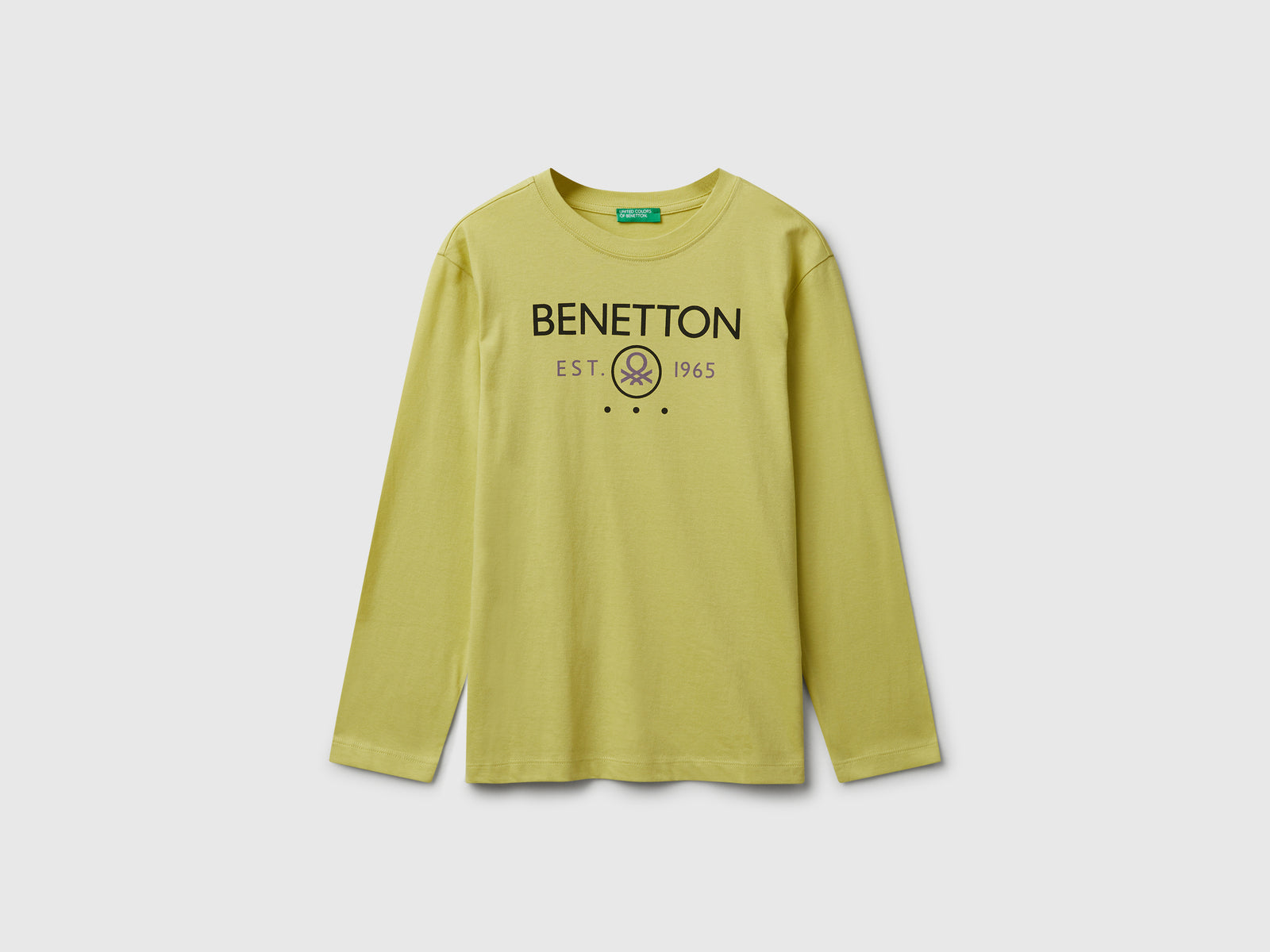 T-shirt in cotone da bambino giallo | Benetton Outlet