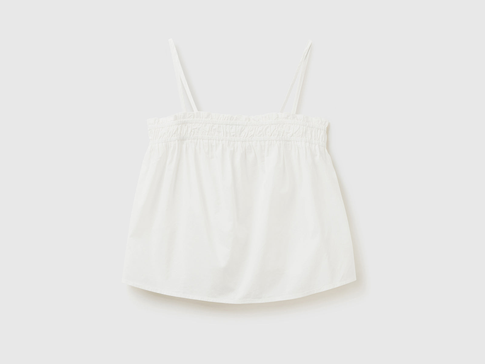 Top copricostume leggero in puro cotone da donna bianco panna | Benetton Outlet