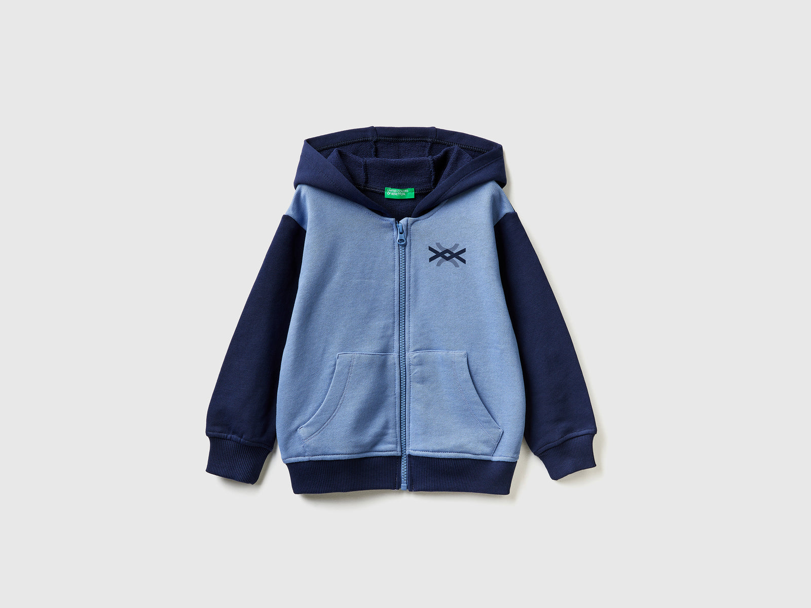 Felpa con logo e cappuccio da bimbo multi-color | Benetton Outlet