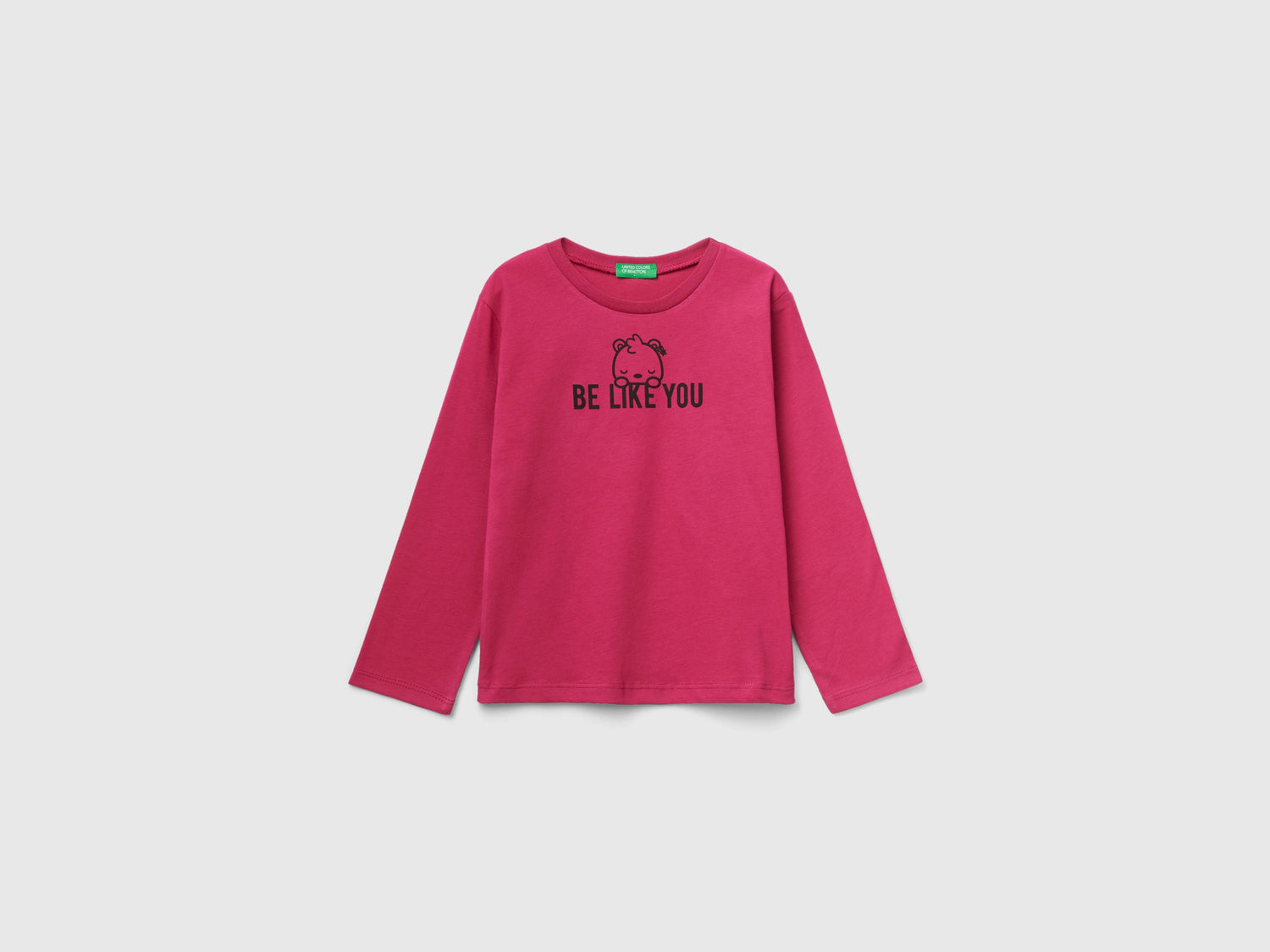 T-shirt boxy fit in 100% cotone da bimba ciclamino | Benetton Outlet