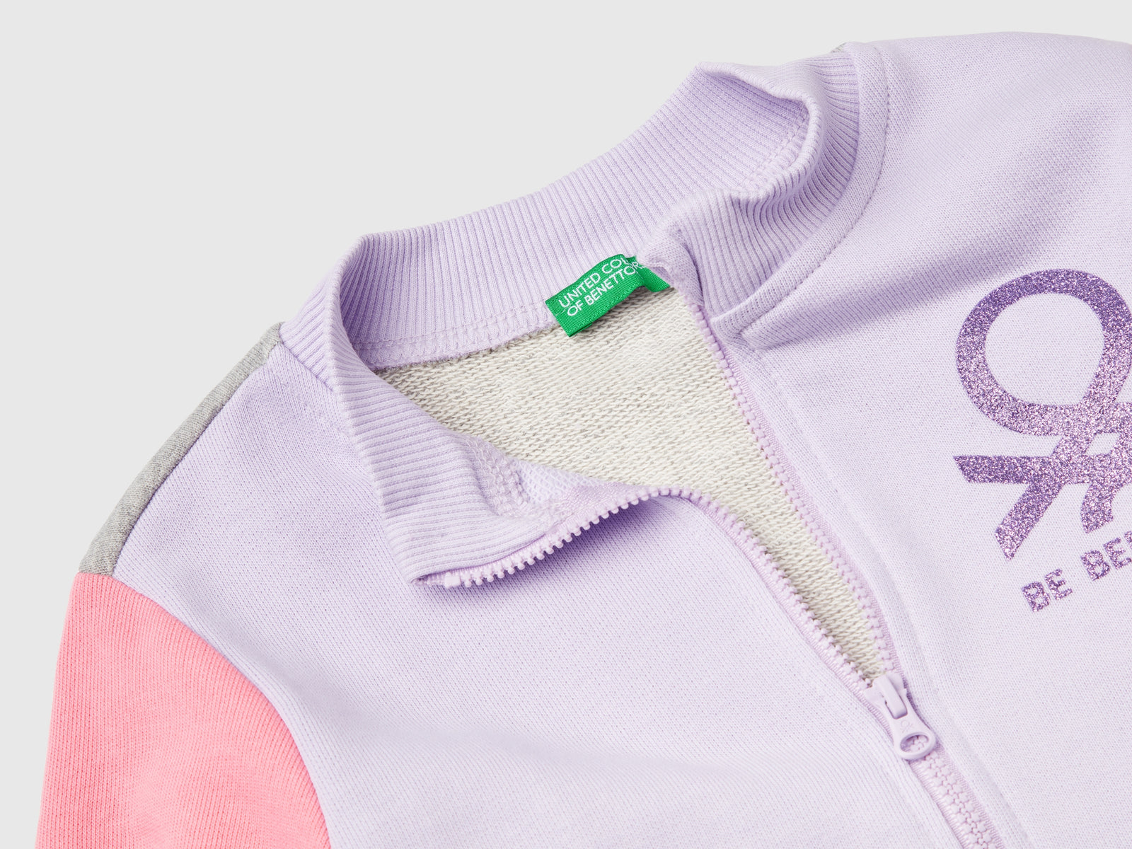 Felpa con zip in cotone bio da bimba multi-color 3 | Benetton Outlet