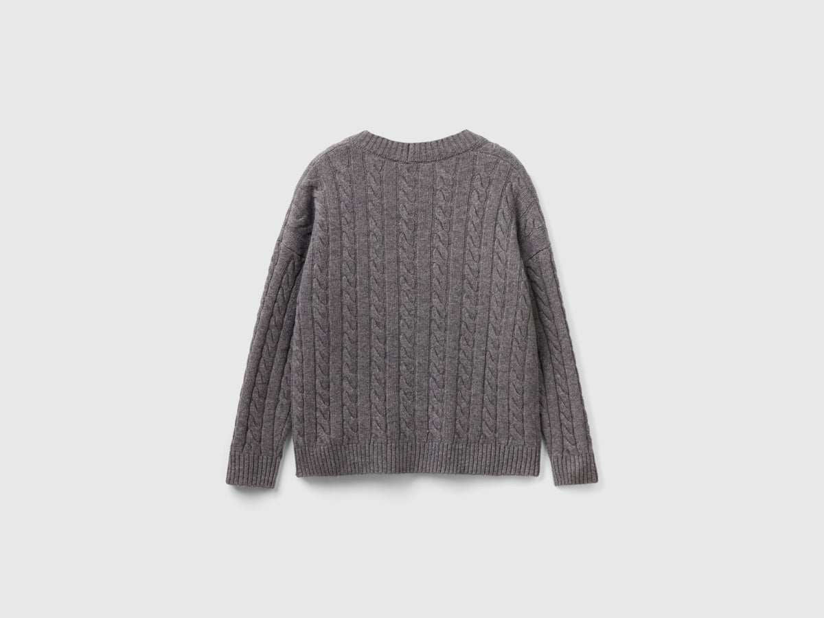 Cardigan over fit con trecce