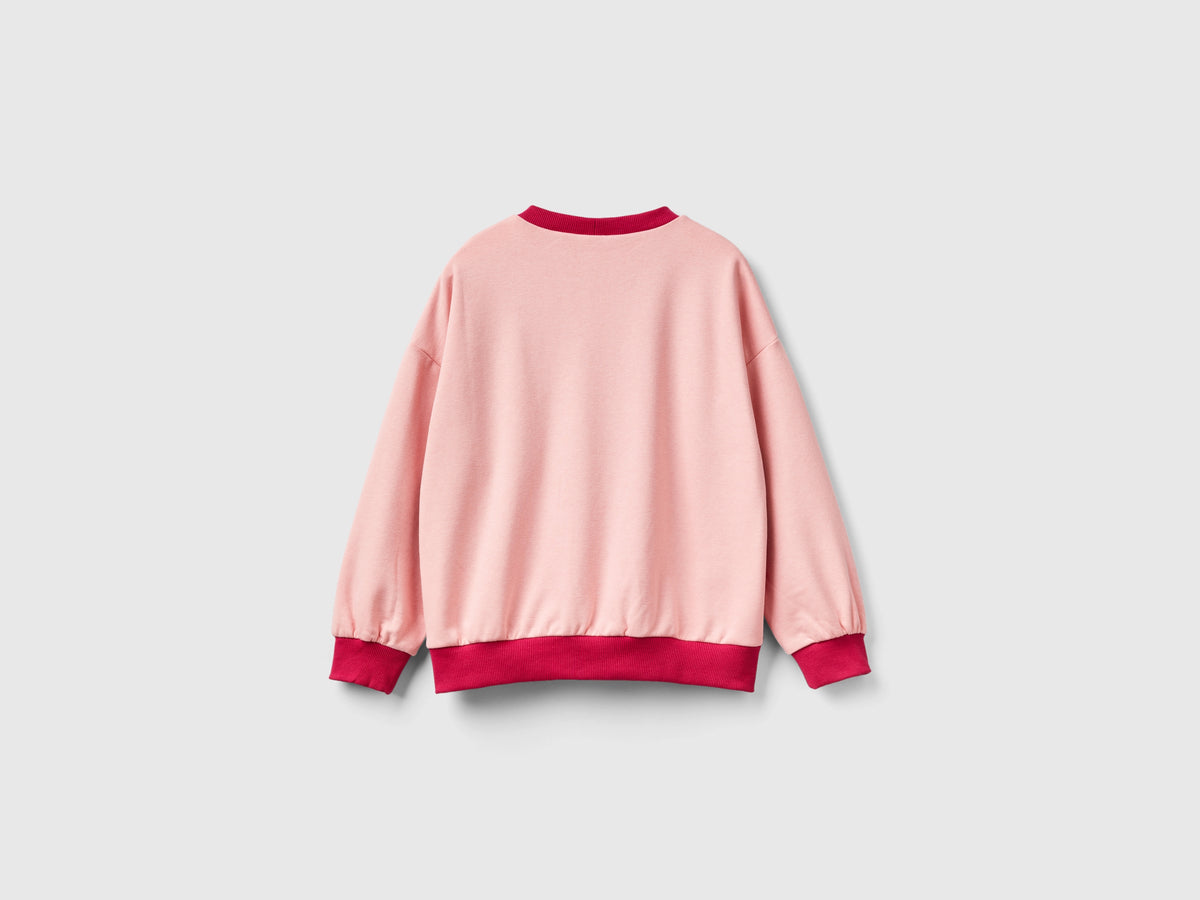 Felpa color block con stampa