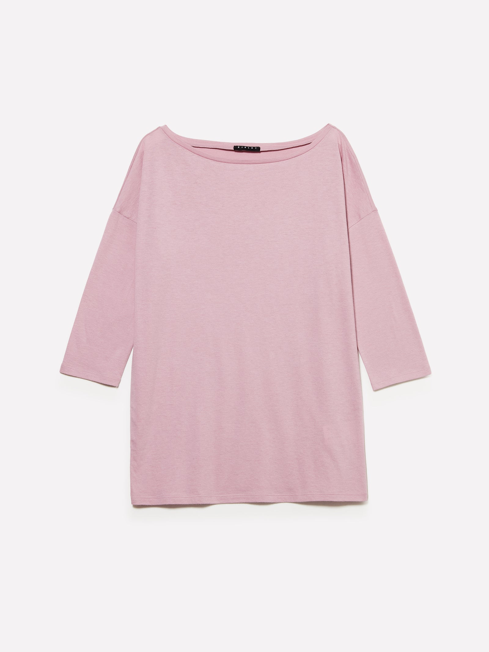T-shirt malva con scollo a barca da donna rosa | Sisley Outlet