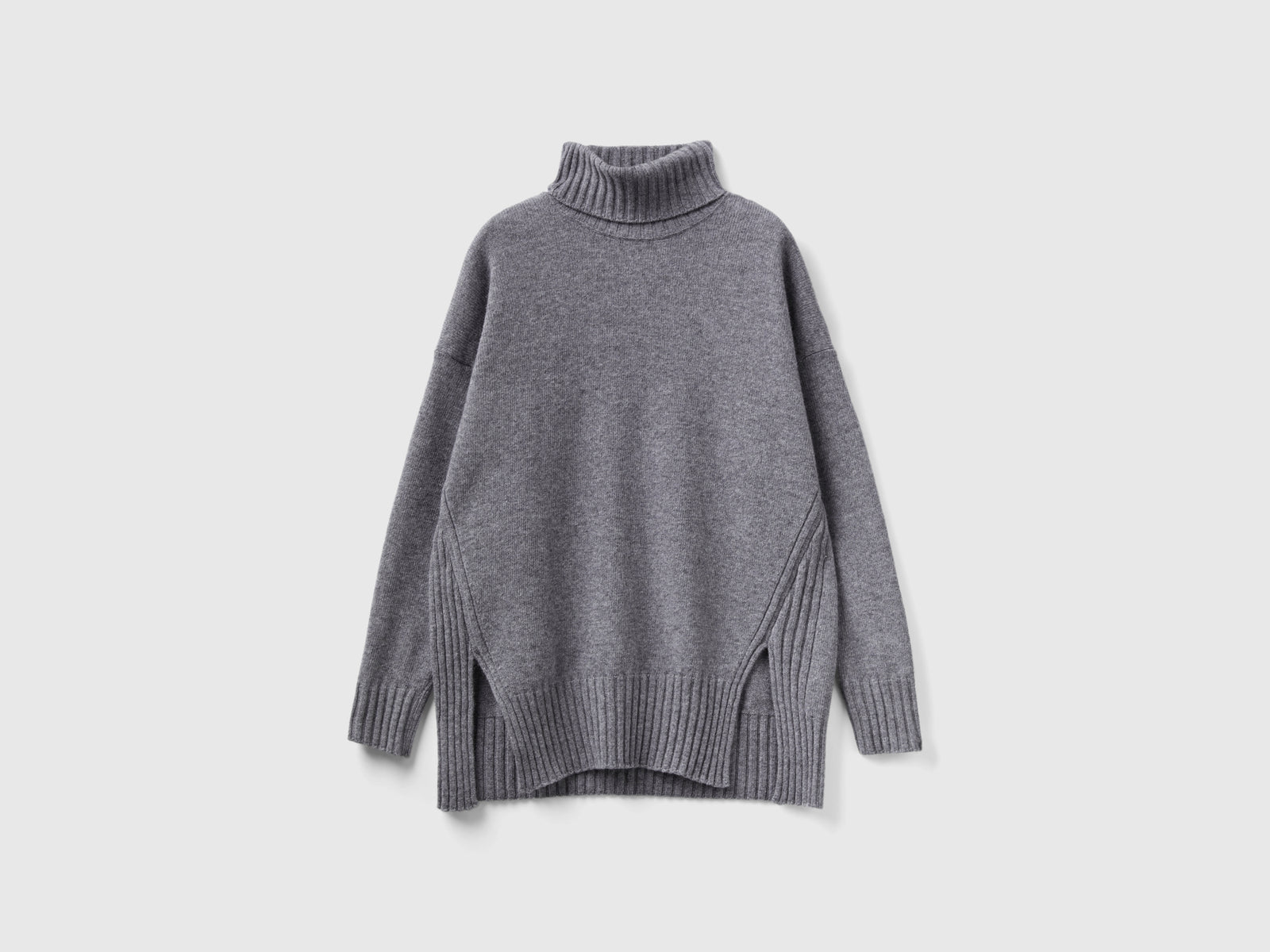 Dolcevita con spacchi da donna grigio scuro | Benetton Outlet