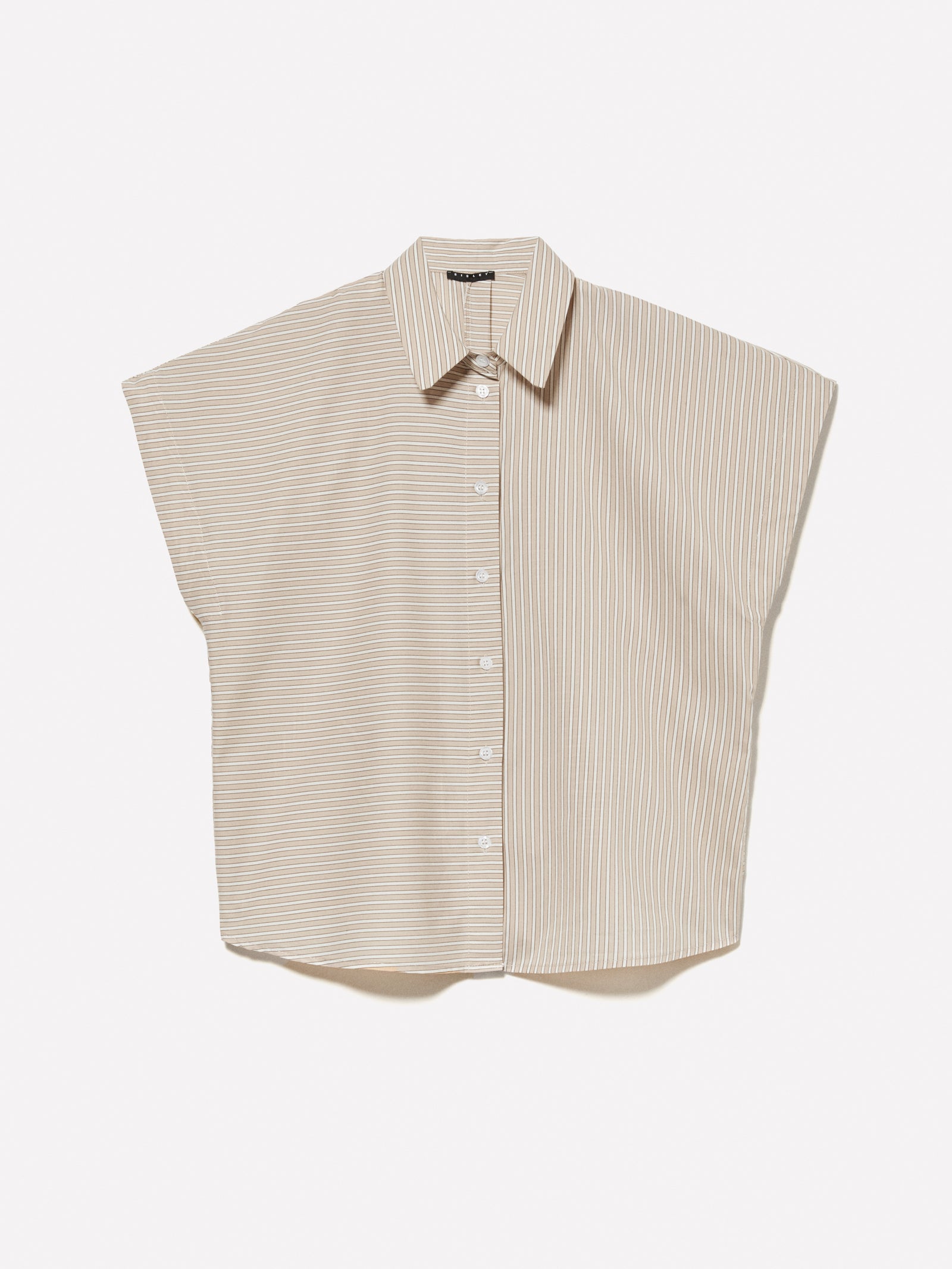 Camicia over fit a righe da donna beige | Sisley Outlet