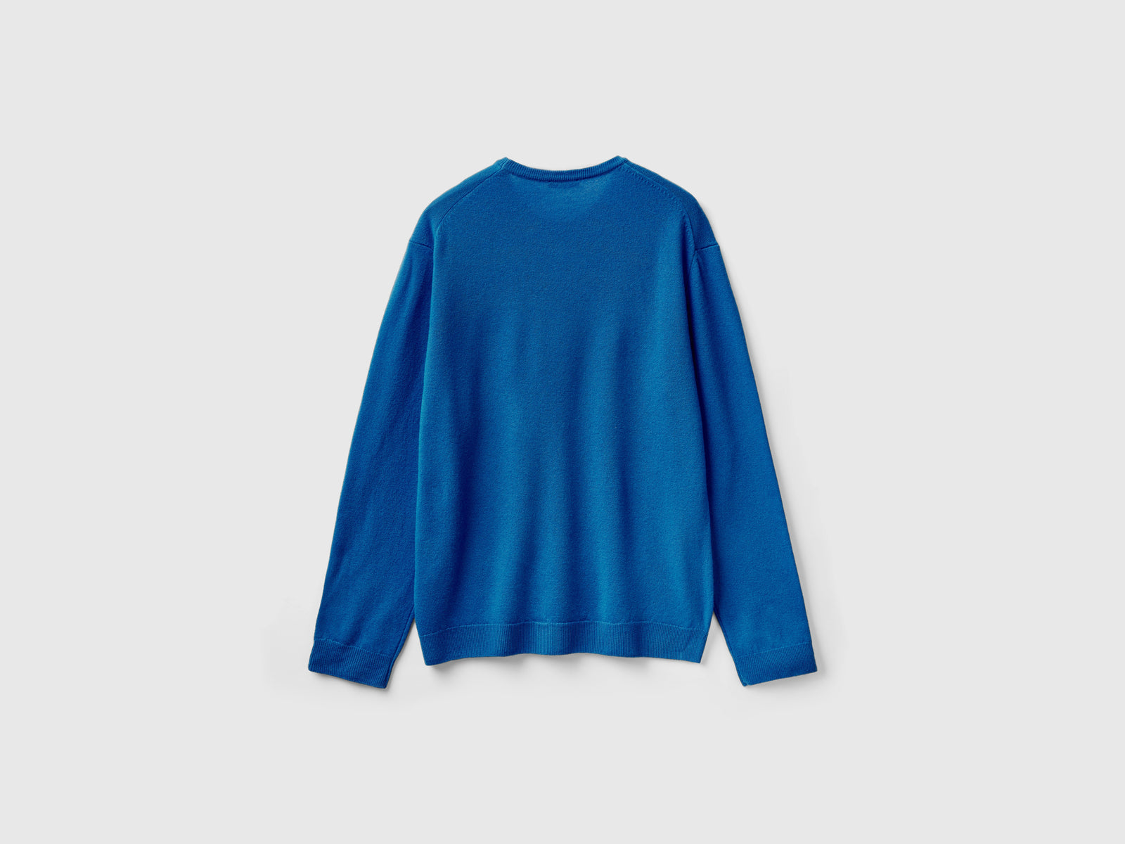 Maglia girocollo in pura lana Merino da uomo bluette 2 | Benetton Outlet