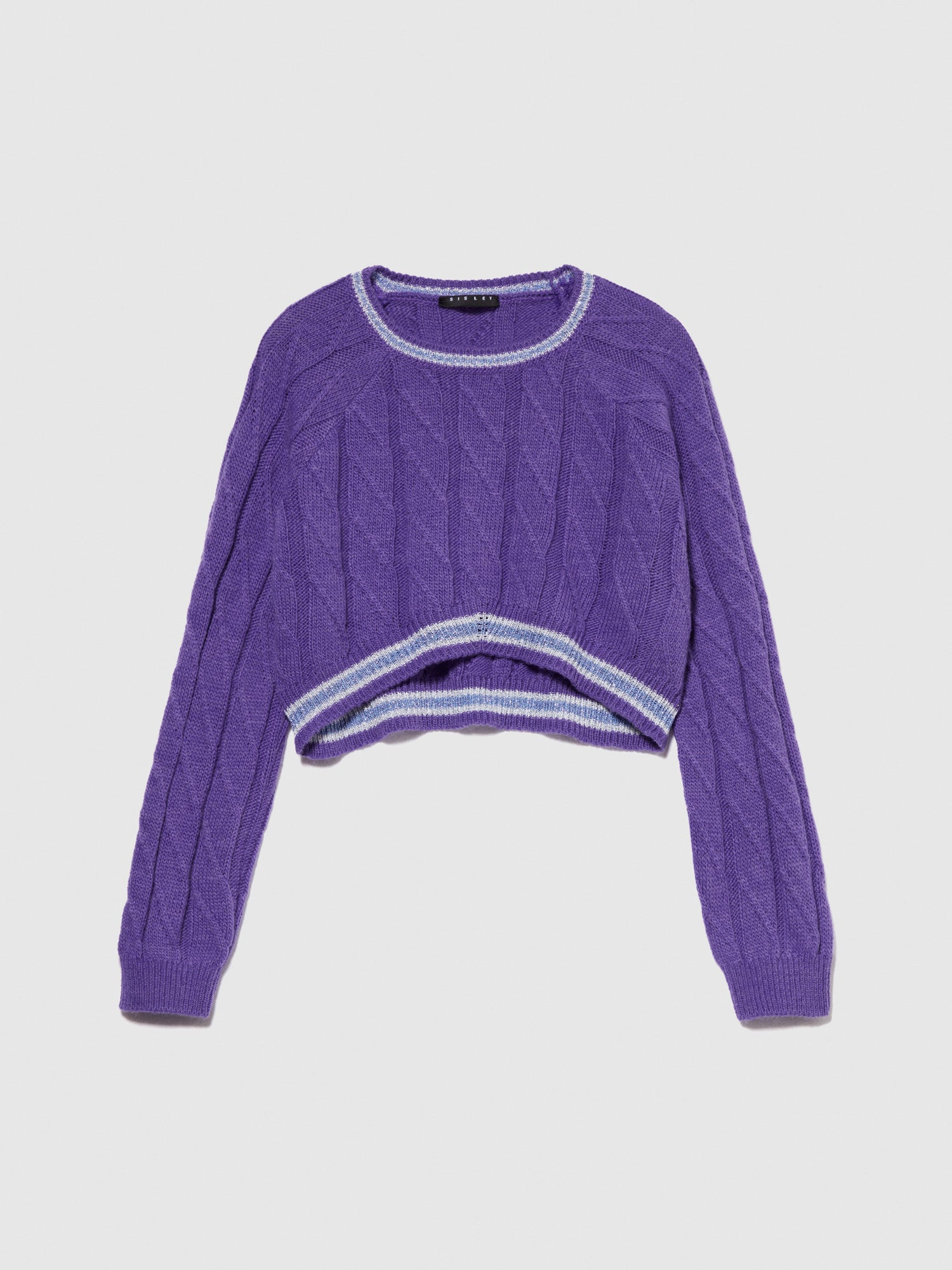 Maglia cropped con lurex da bambina viola | Sisley young Outlet