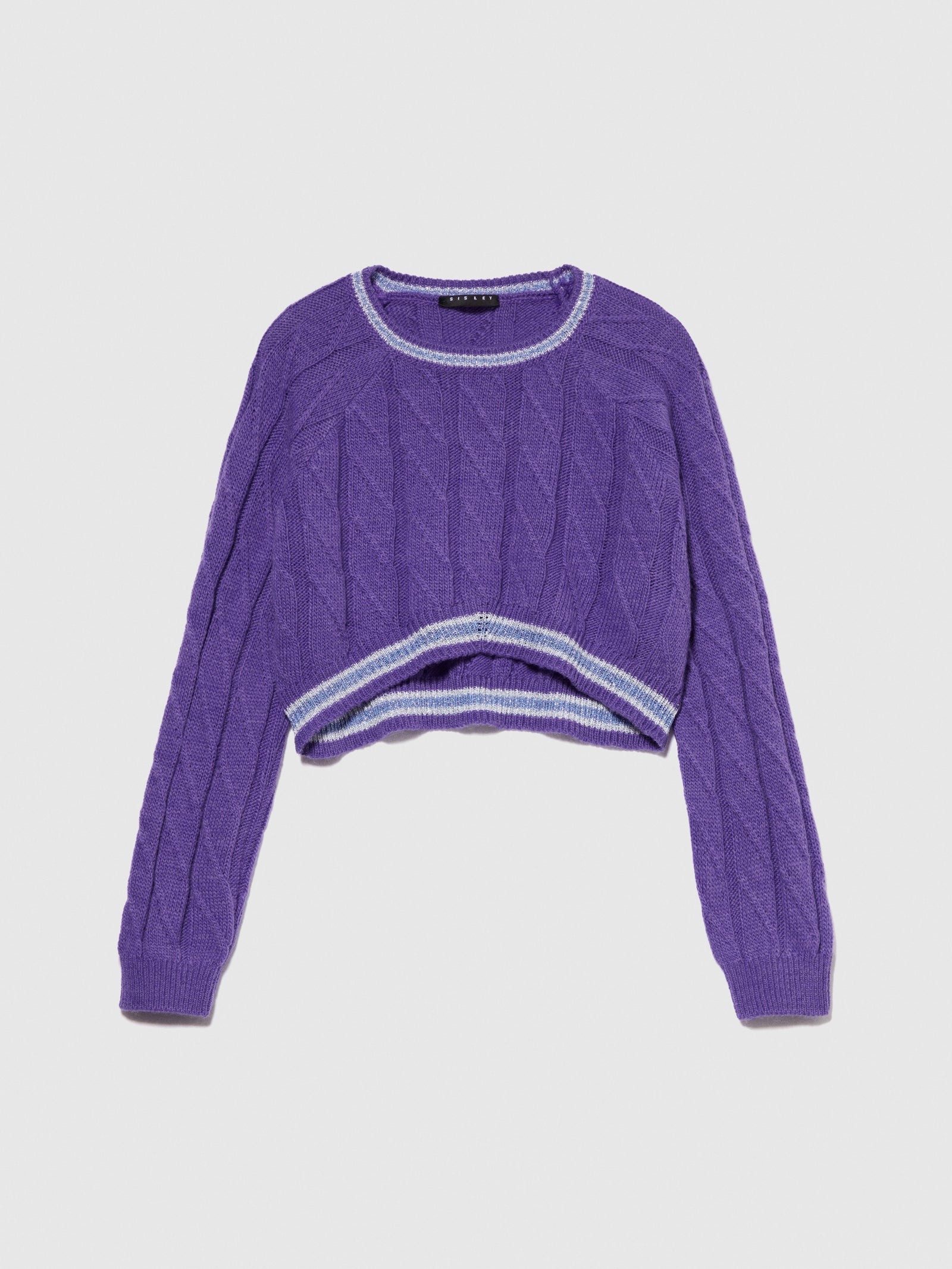 Maglia cropped con lurex da bambina viola | Sisley young Outlet