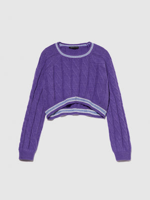 Maglia cropped con lurex