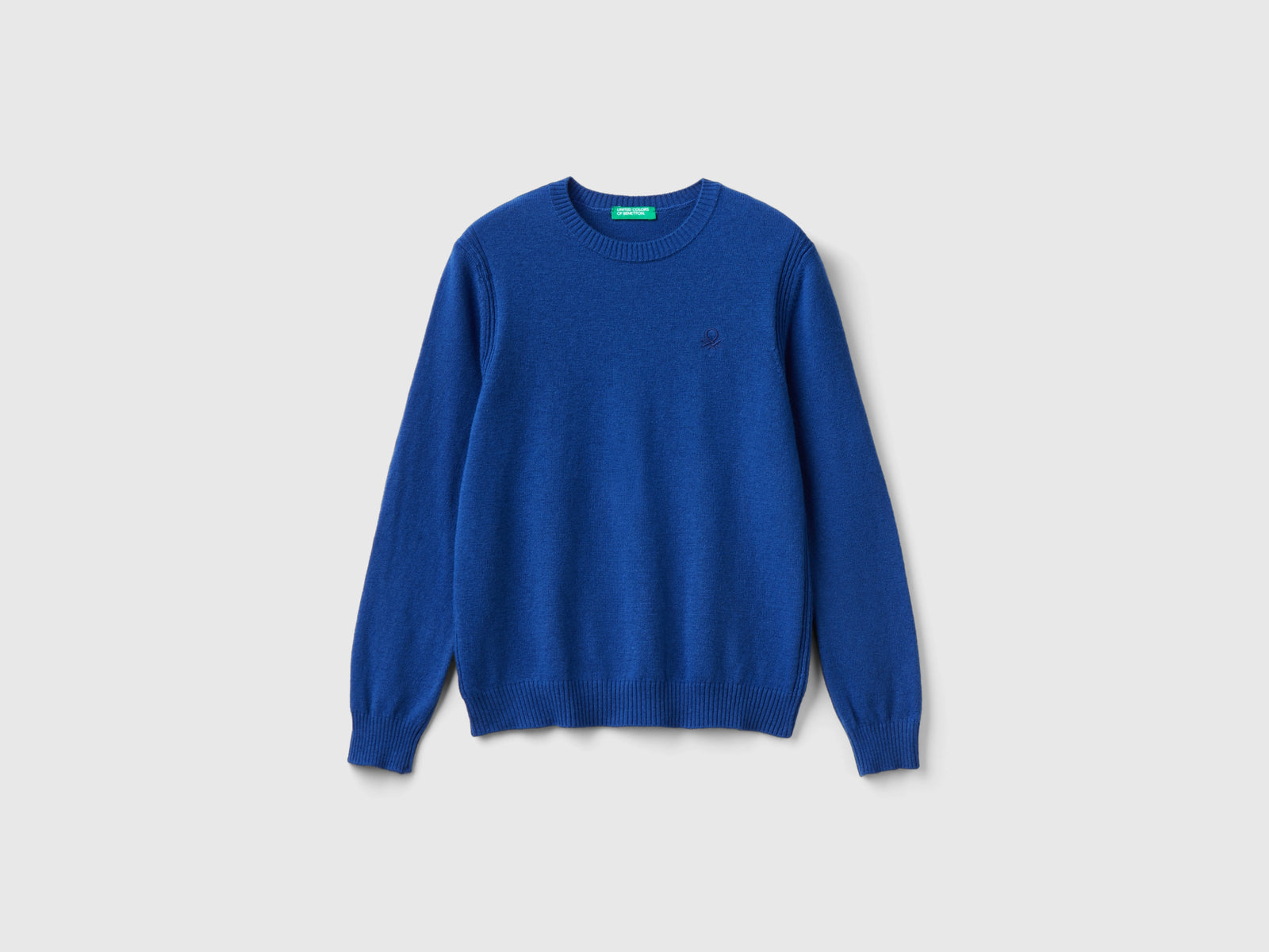 Maglia in misto lana e cashmere da bambino blu | Benetton Outlet