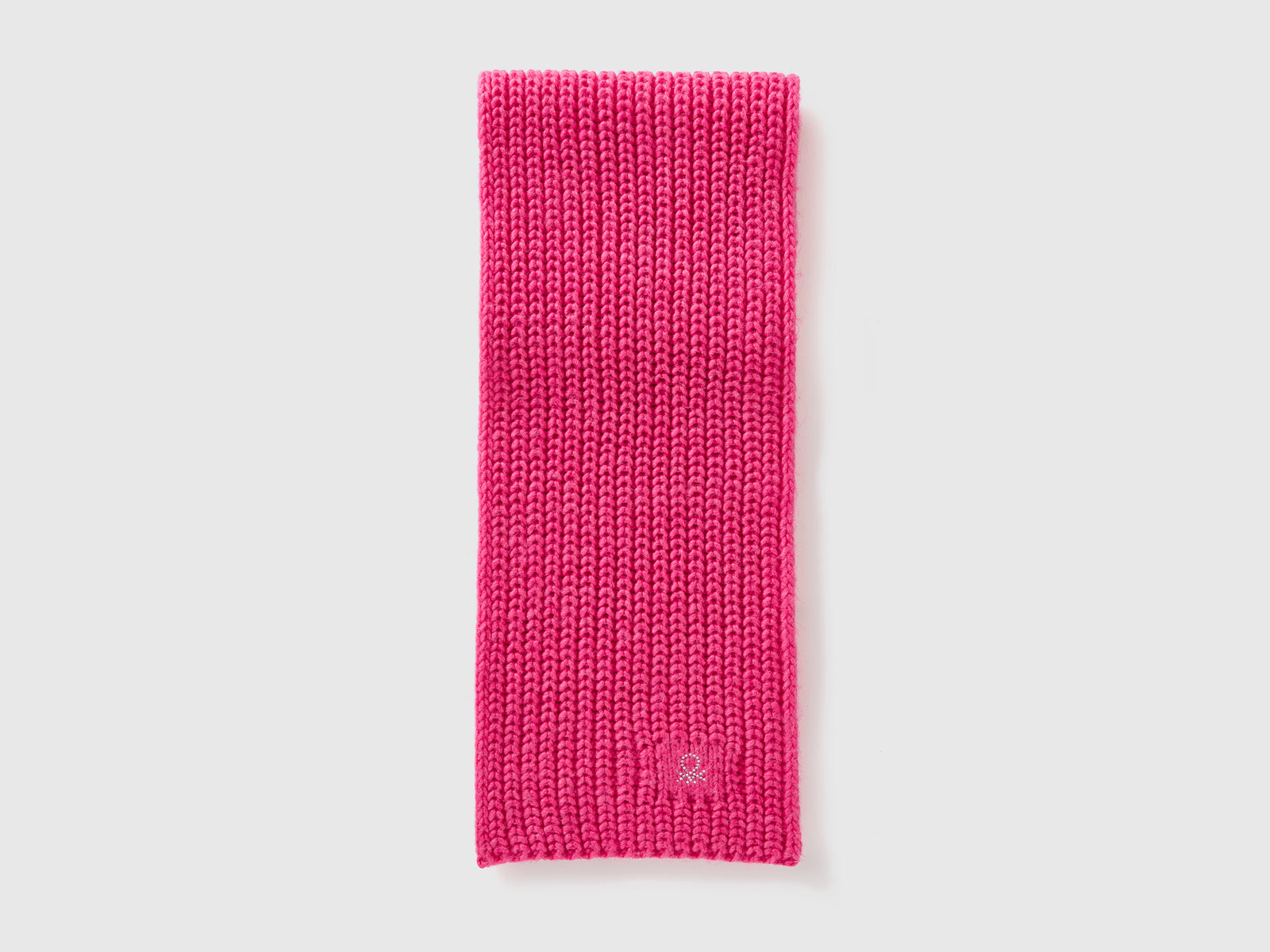 Sciarpa con logo in strass da bambina fucsia 2 | Benetton Outlet