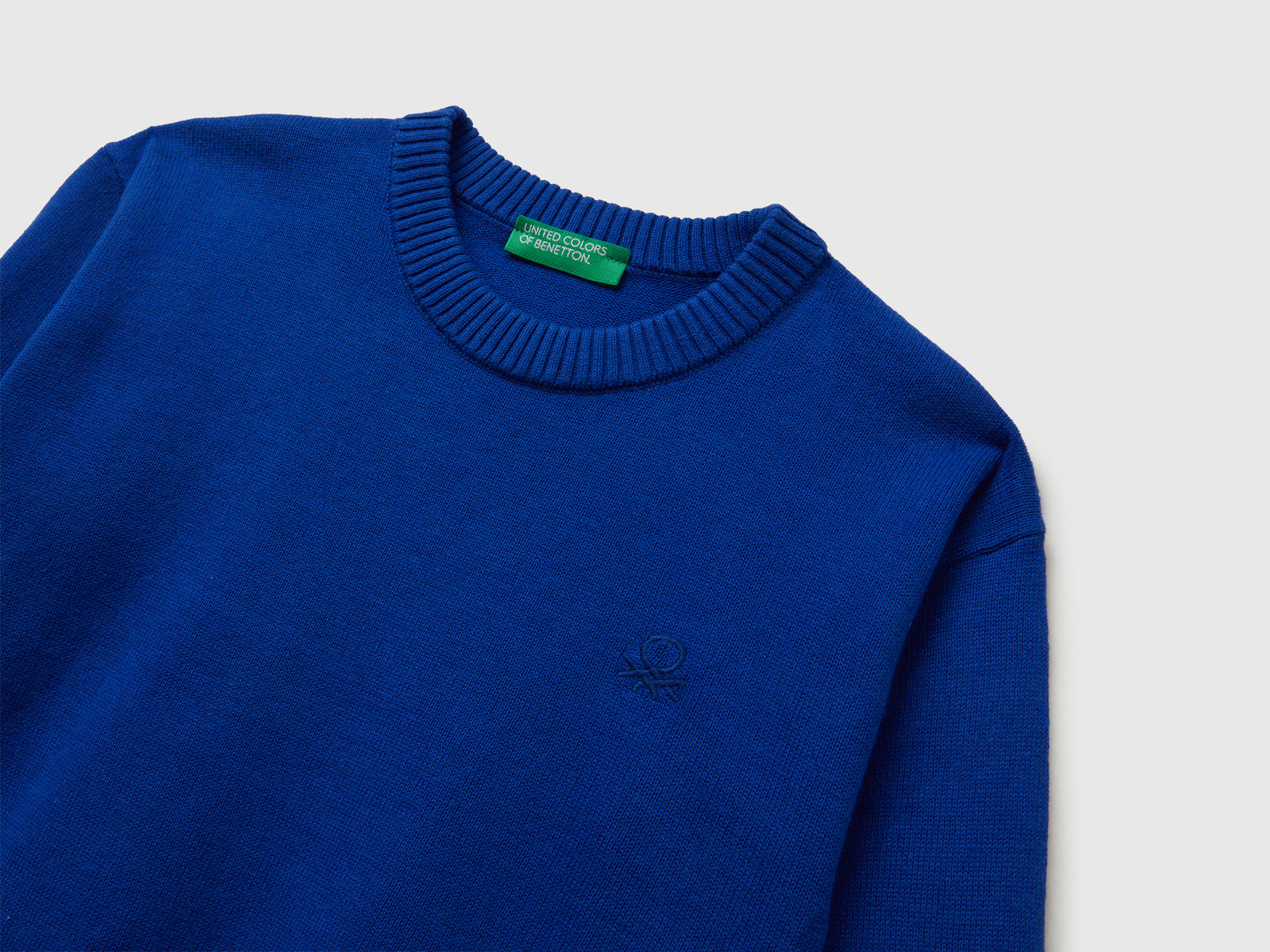 Maglioncino in puro cotone con logo da bimbo bluette 3 | Benetton Outlet