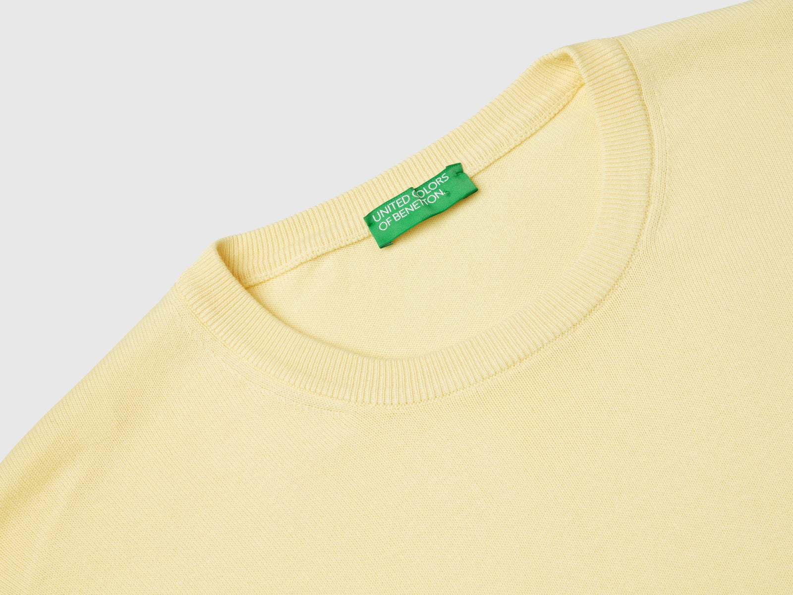 Maglia girocollo 100% cotone da uomo giallo 3 | Benetton Outlet