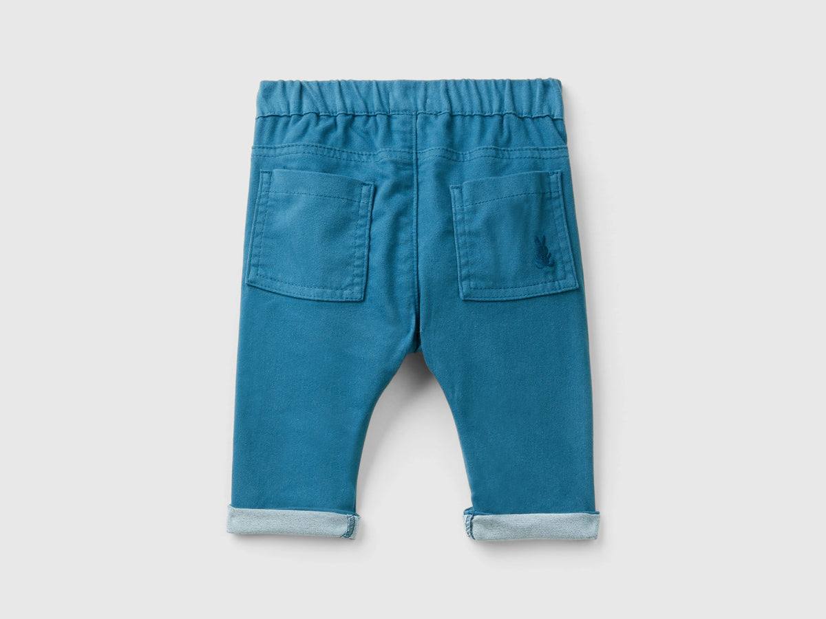 Stretch cotton blend trousers