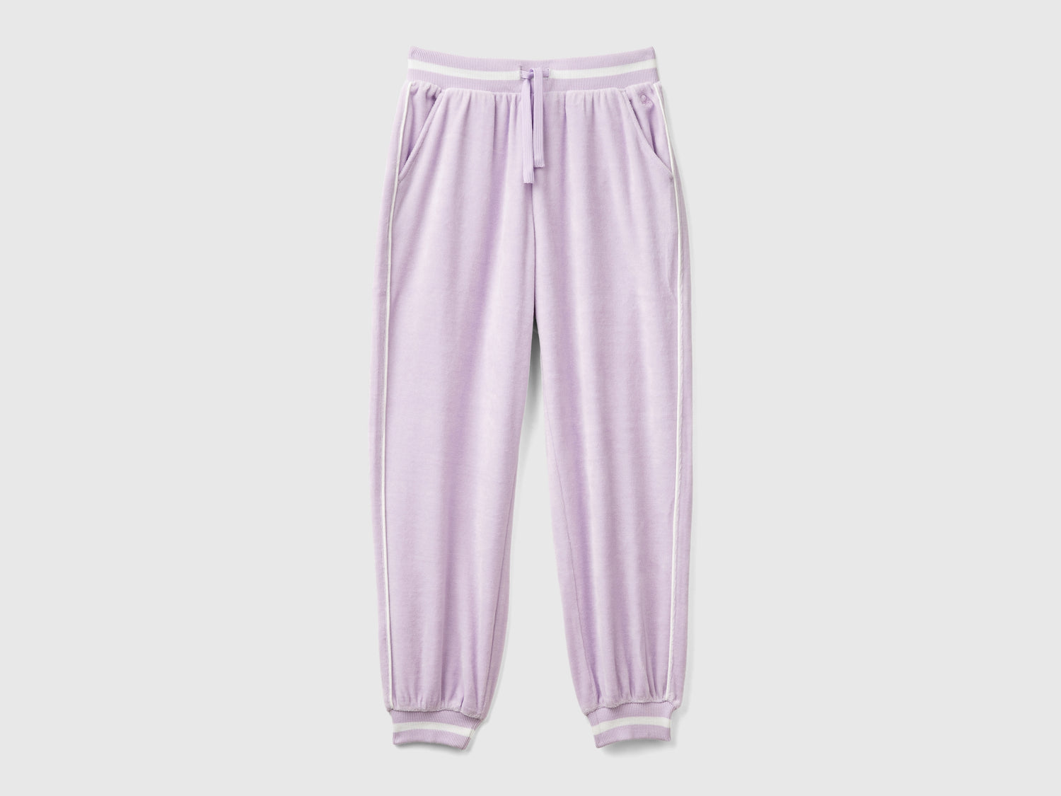 Pantaloni in ciniglia con coulisse da bambina lilla | Benetton Outlet
