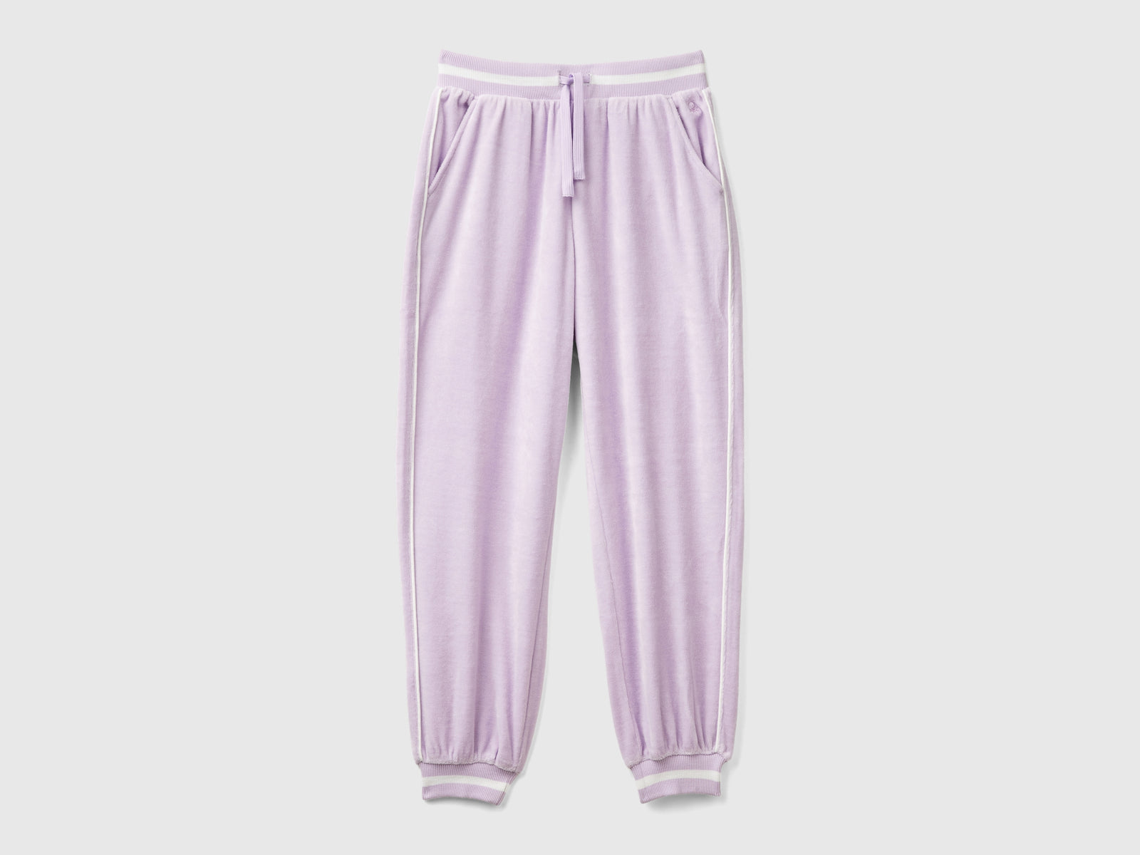 Pantaloni in ciniglia con coulisse da bambina lilla | Benetton Outlet