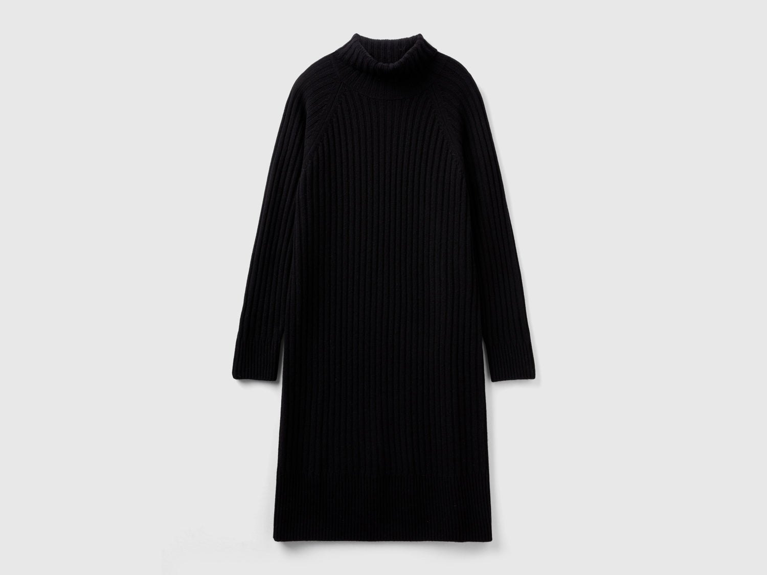 Vestito corto con collo a lupetto da donna nero | Benetton Outlet
