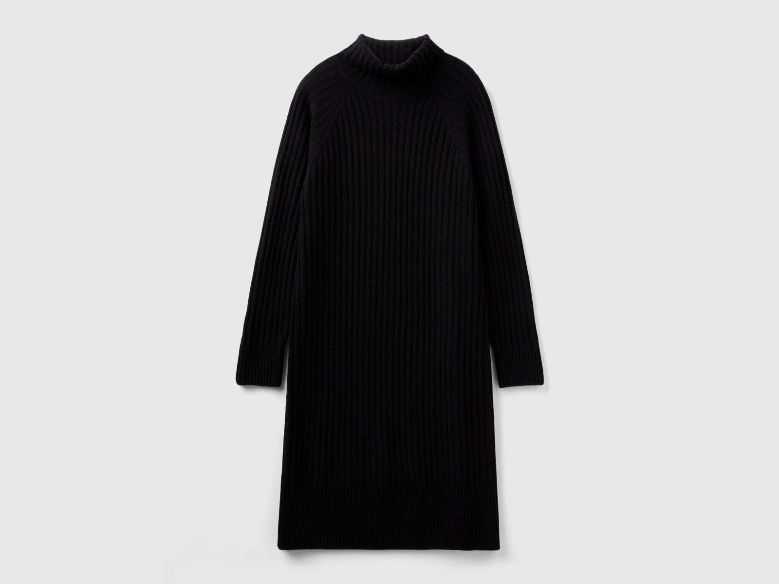 Vestito corto con collo a lupetto da donna nero | Benetton Outlet