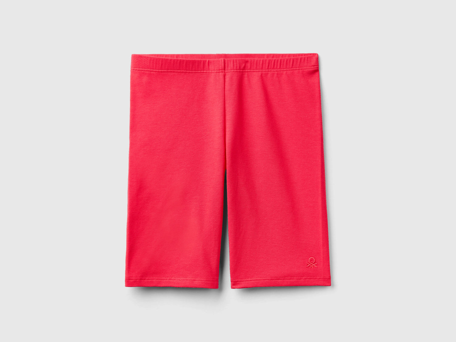Leggings corti in cotone stretch da bambina fucsia | Benetton Outlet