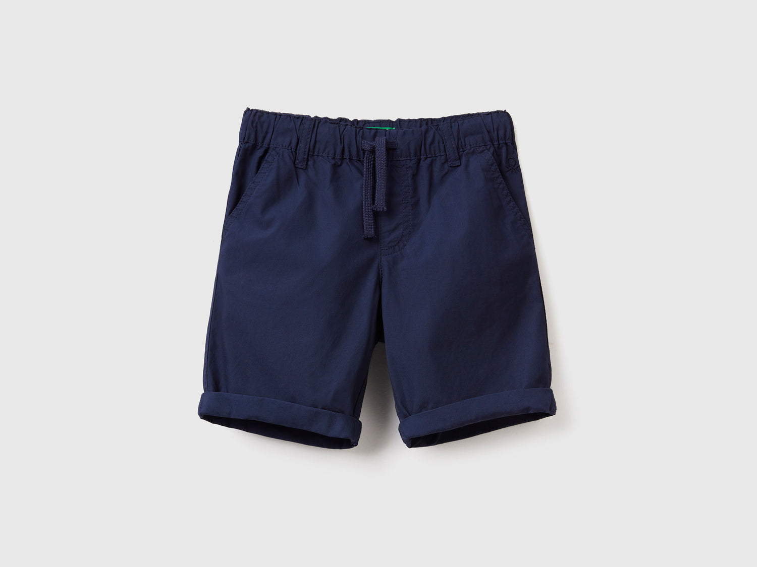 Shorts 100% cotone con coulisse da bimbo blu scuro | Benetton Outlet