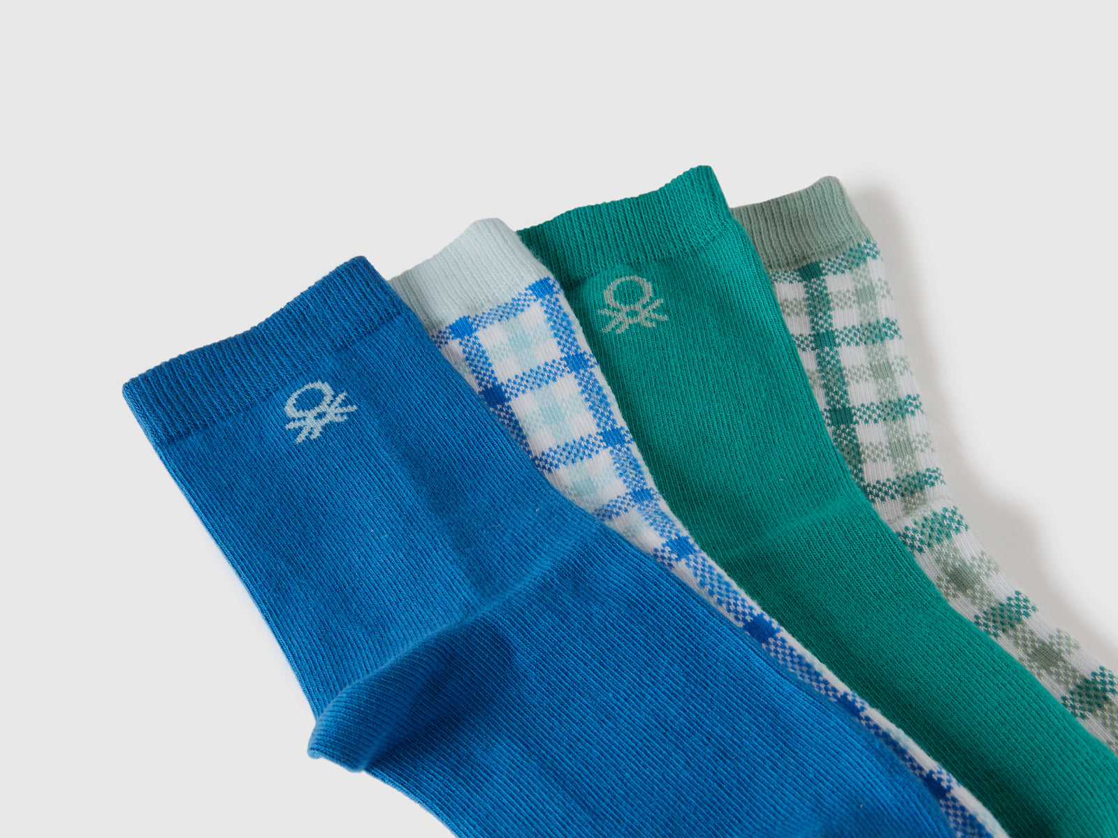 Quattro paia di calzini in misto cotone da bambino multi-color 2 | Benetton Outlet