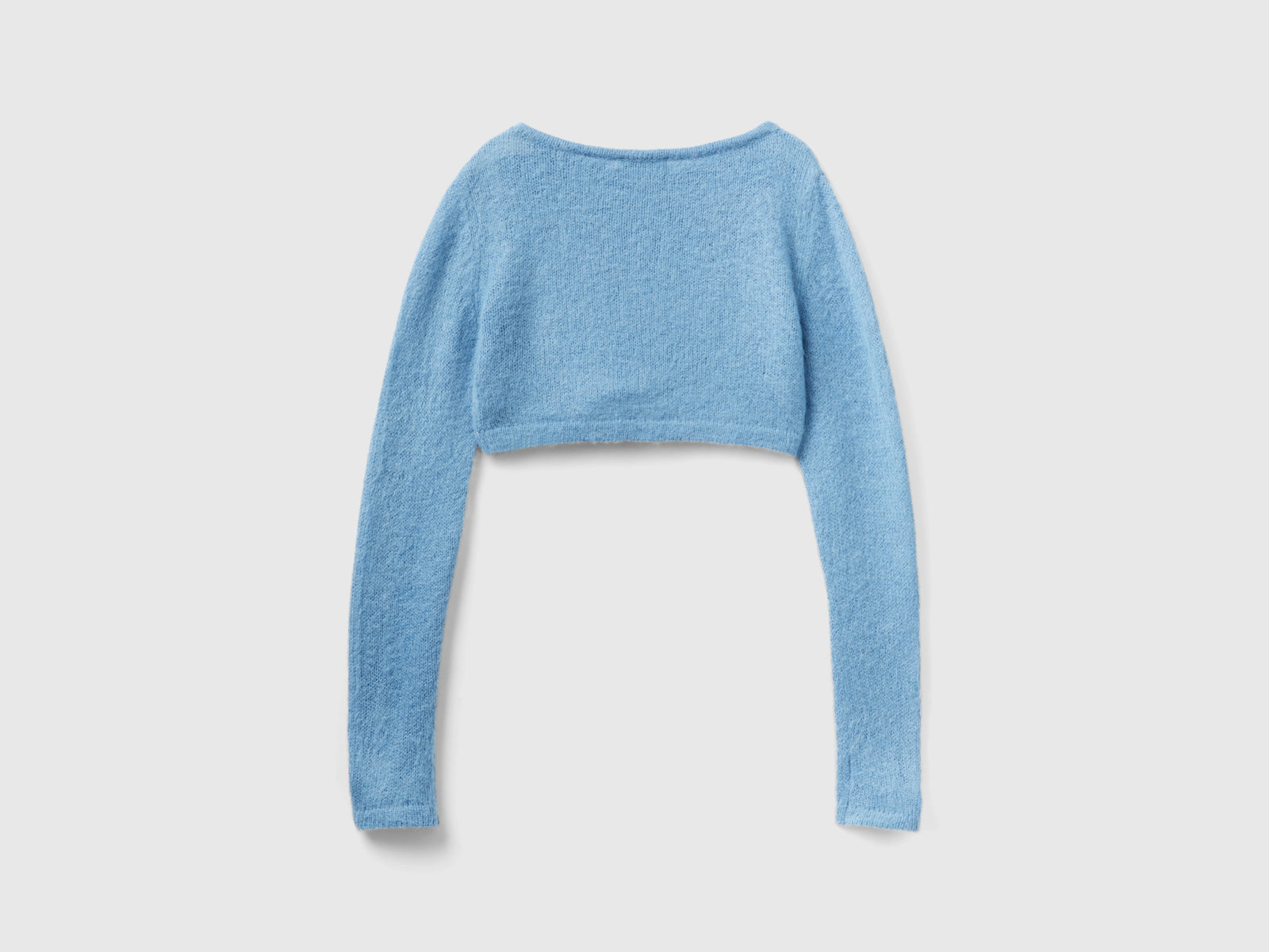 Maglia cropped in misto mohair da donna azzurro 2 | Benetton Outlet