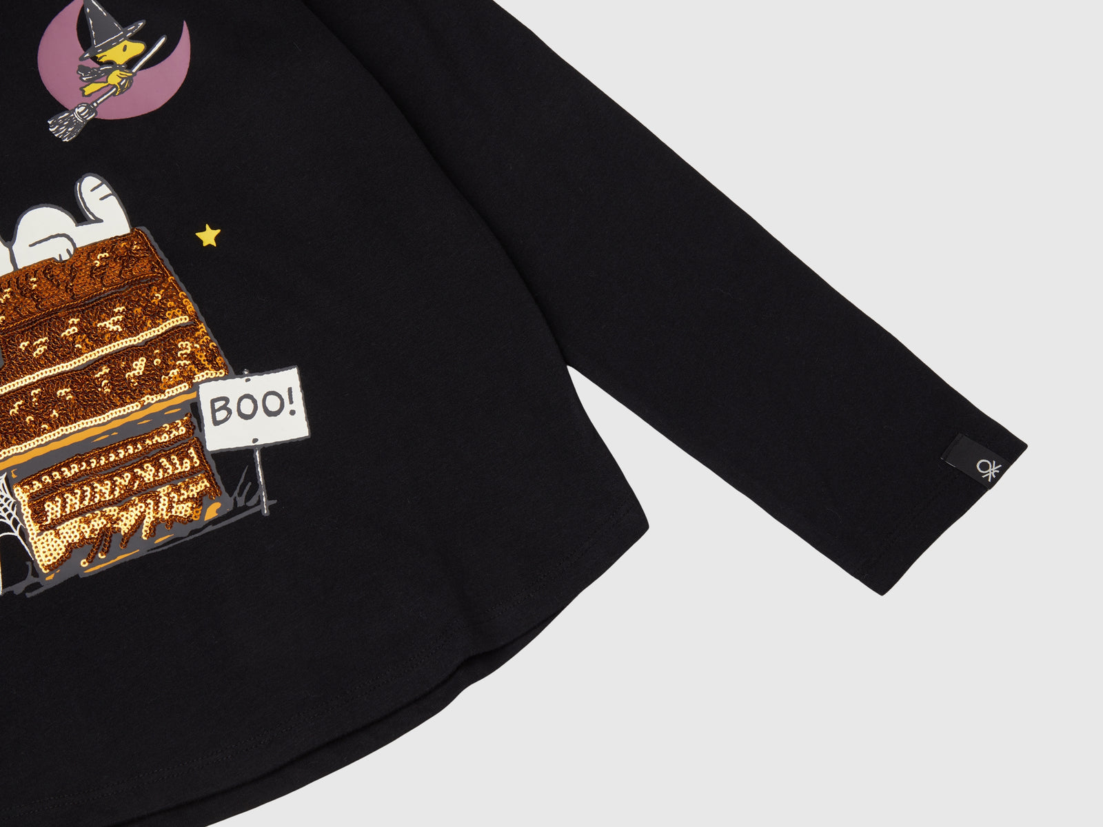 ©Peanuts T-shirt with print and sequins da bambina nero 3 | Benetton Outlet