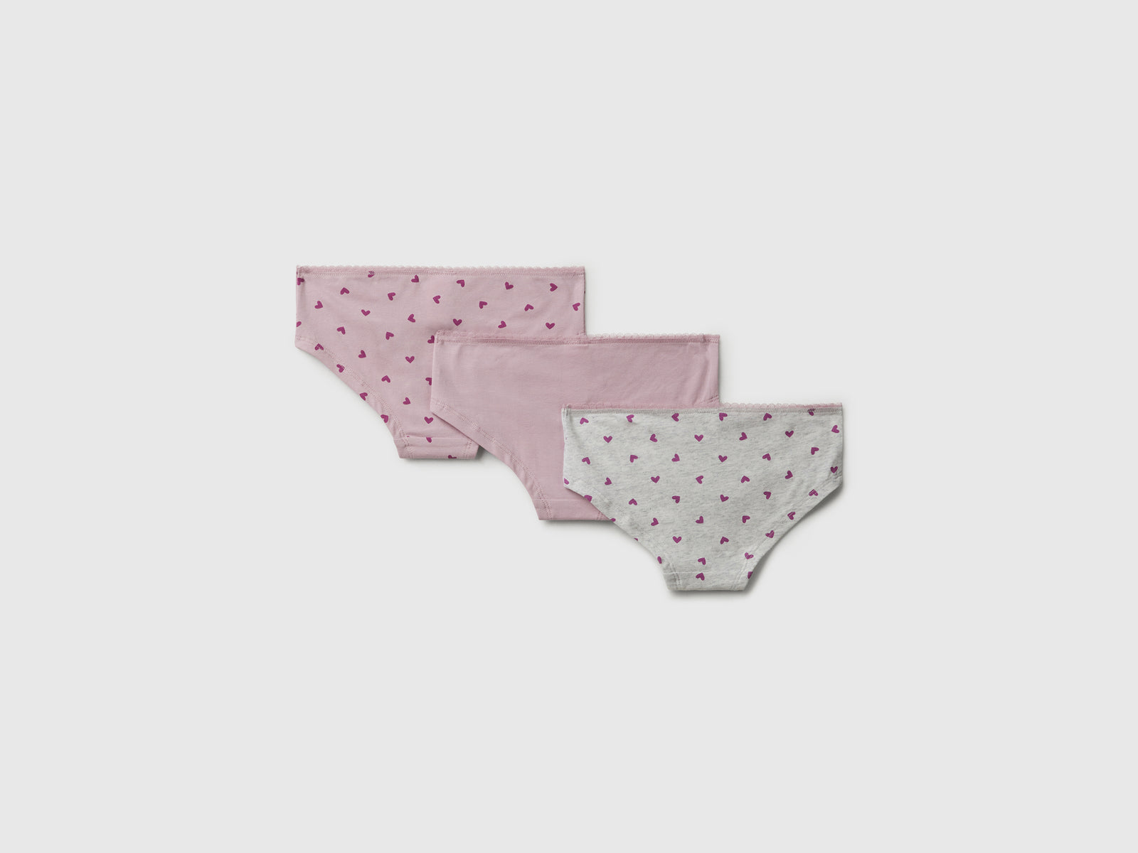 Tre slip in cotone stretch da bambina multi-color 2 | Benetton Outlet