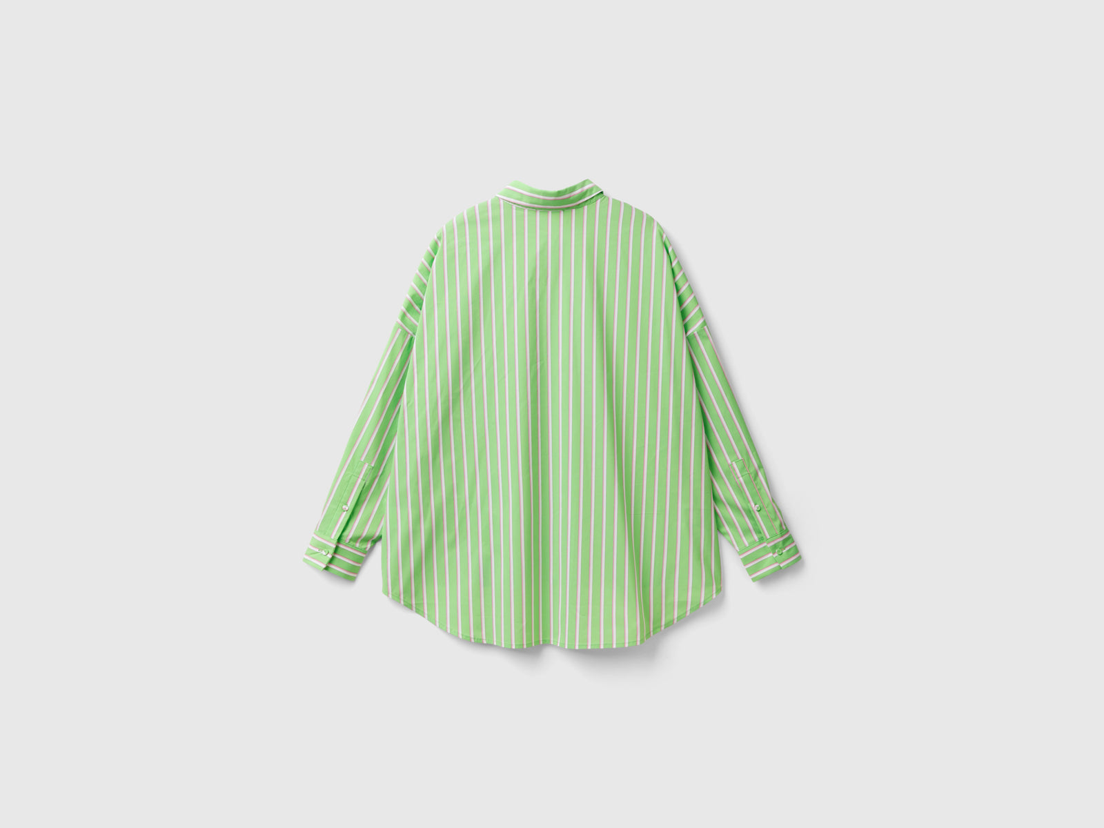 Camicia ampia a righe da donna lime 2 | Benetton Outlet