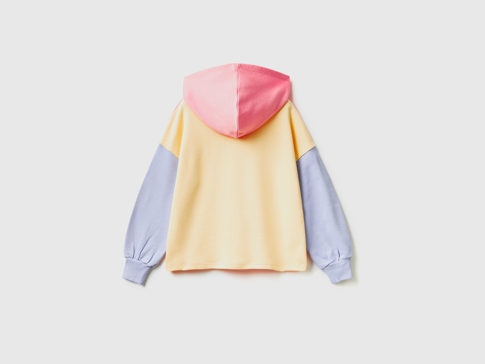 Felpa over fit con cappuccio da bambina multi-color 2 | Benetton Outlet