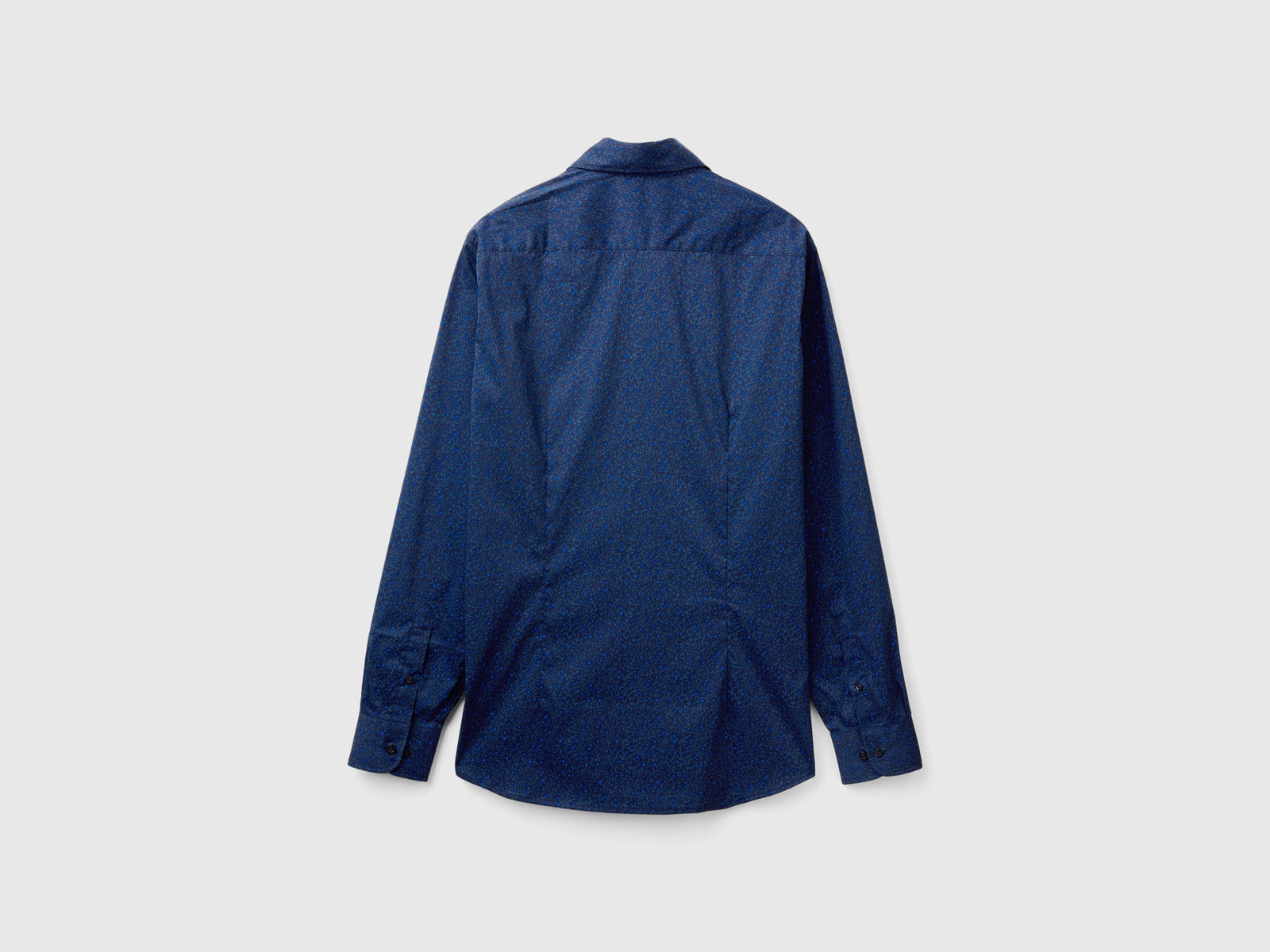 Camicia fantasia slim fit da uomo blu scuro 2 | Benetton Outlet