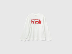 T-shirt con stampa in caldo cotone