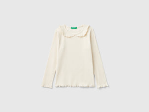 T-shirt con colletto a manica lunga