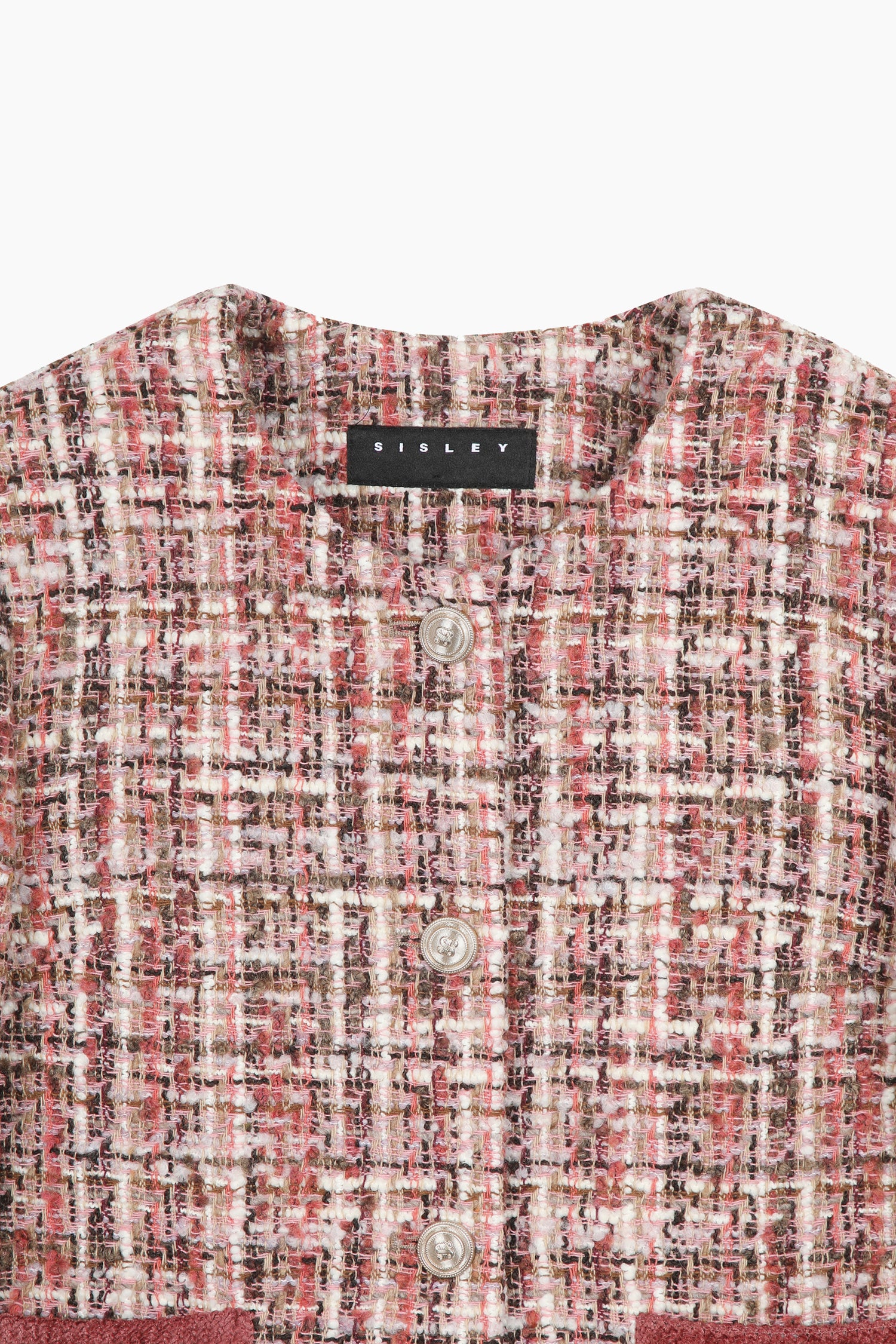 Giacca in tweed con bottoni gioiello da donna rosso 3 | Sisley Outlet