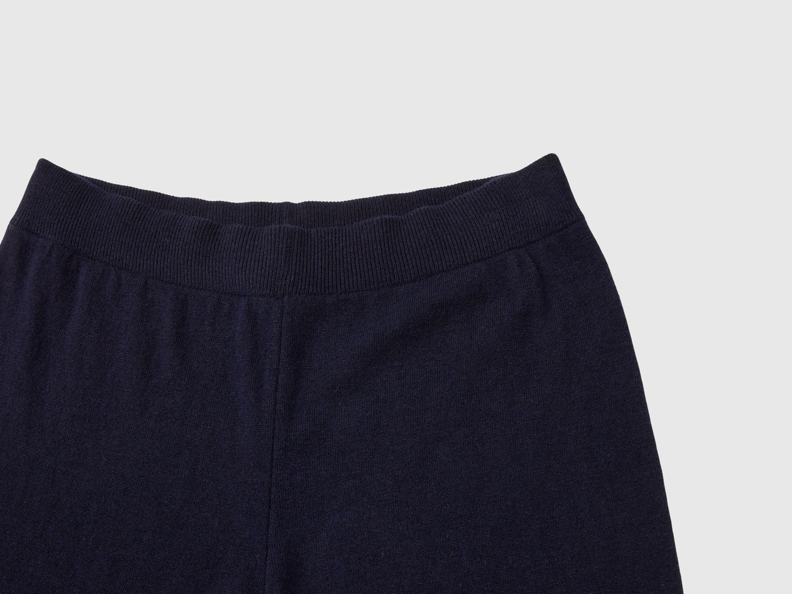 Wide trousers in wool and cashmere blend da donna blu scuro 3 | Benetton Outlet