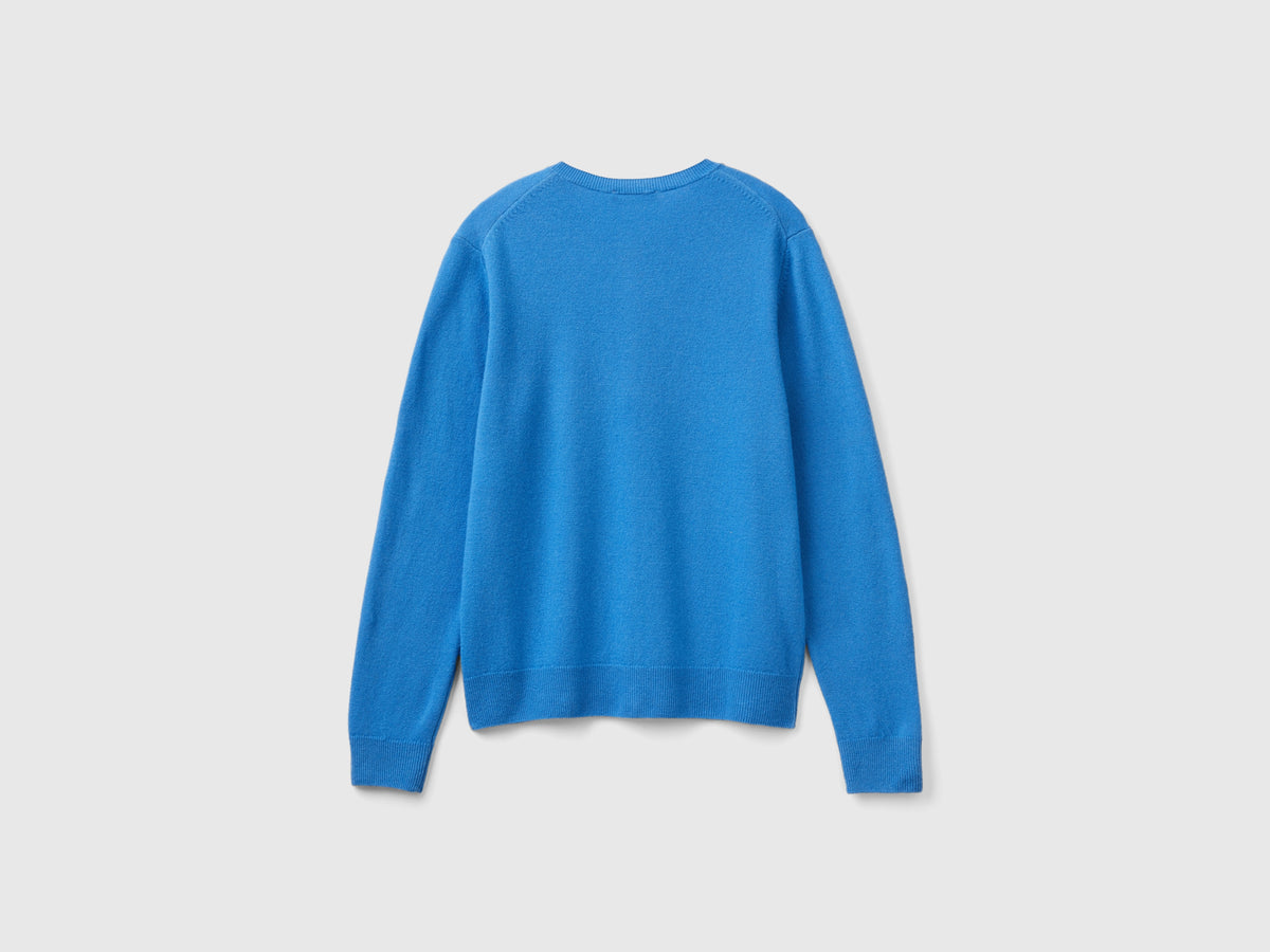 Cardigan girocollo in pura lana Merino
