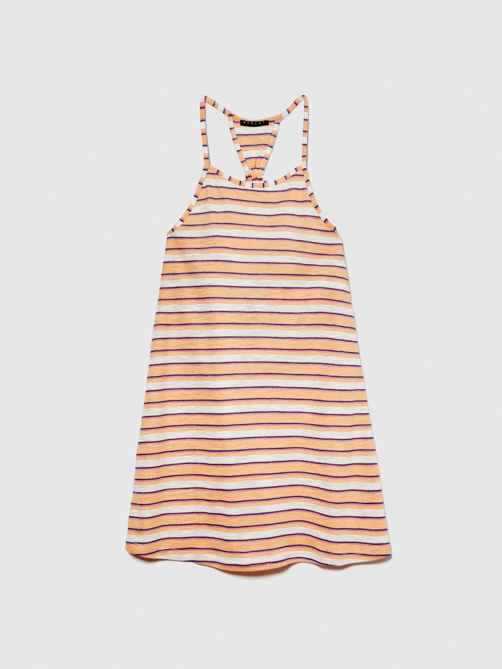 Vestito a righe con fiocco da bambina arancione | Sisley young Outlet
