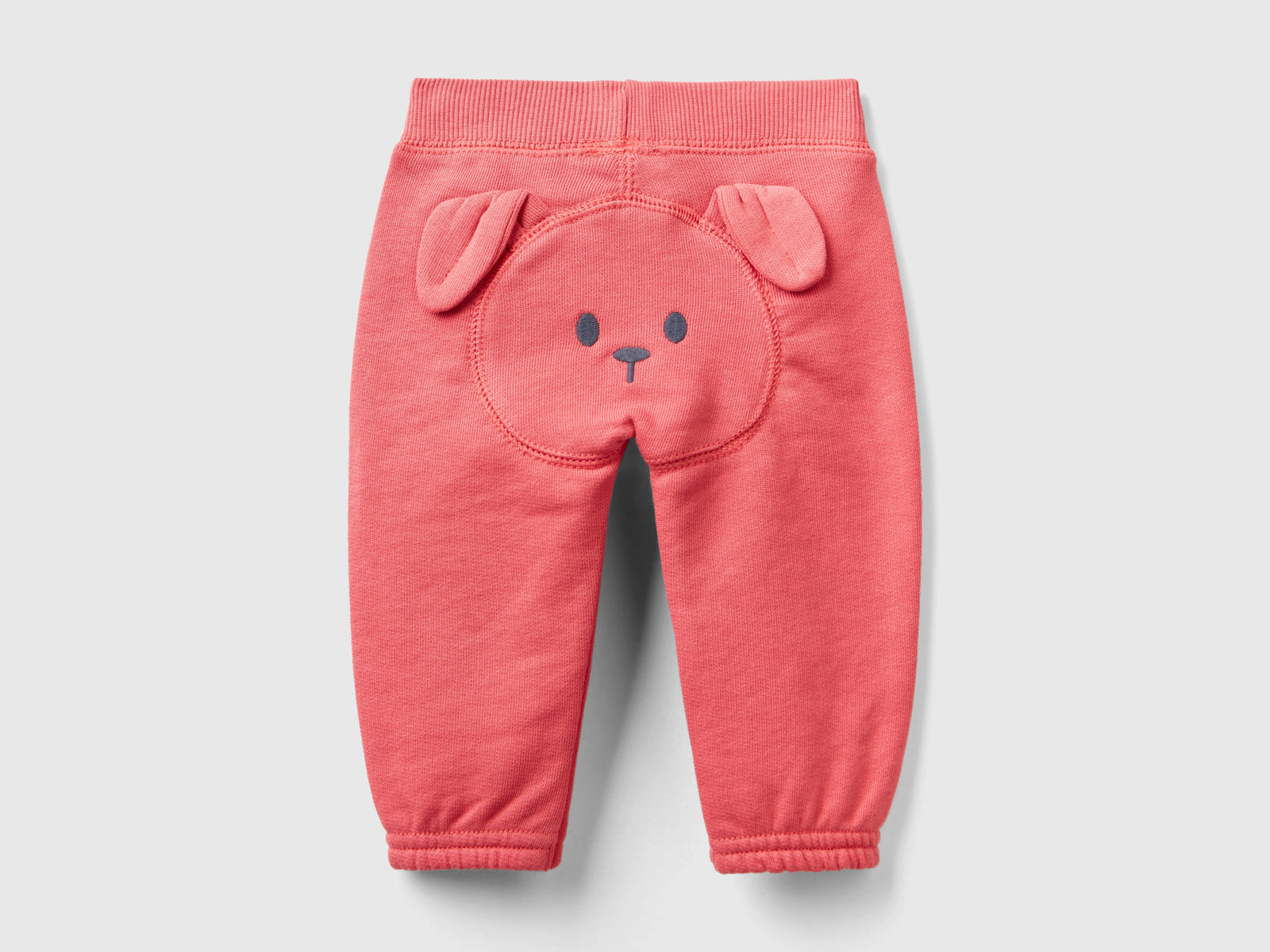 Pantaloni in felpa di cotone bio da neonato salmone 2 | Benetton Outlet
