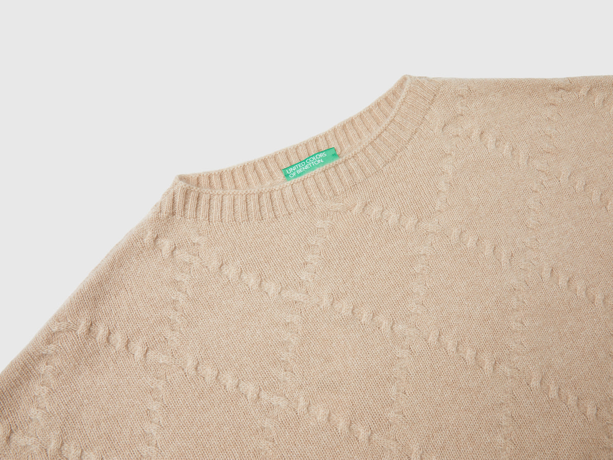 Mantella a losanghe in puro cashmere