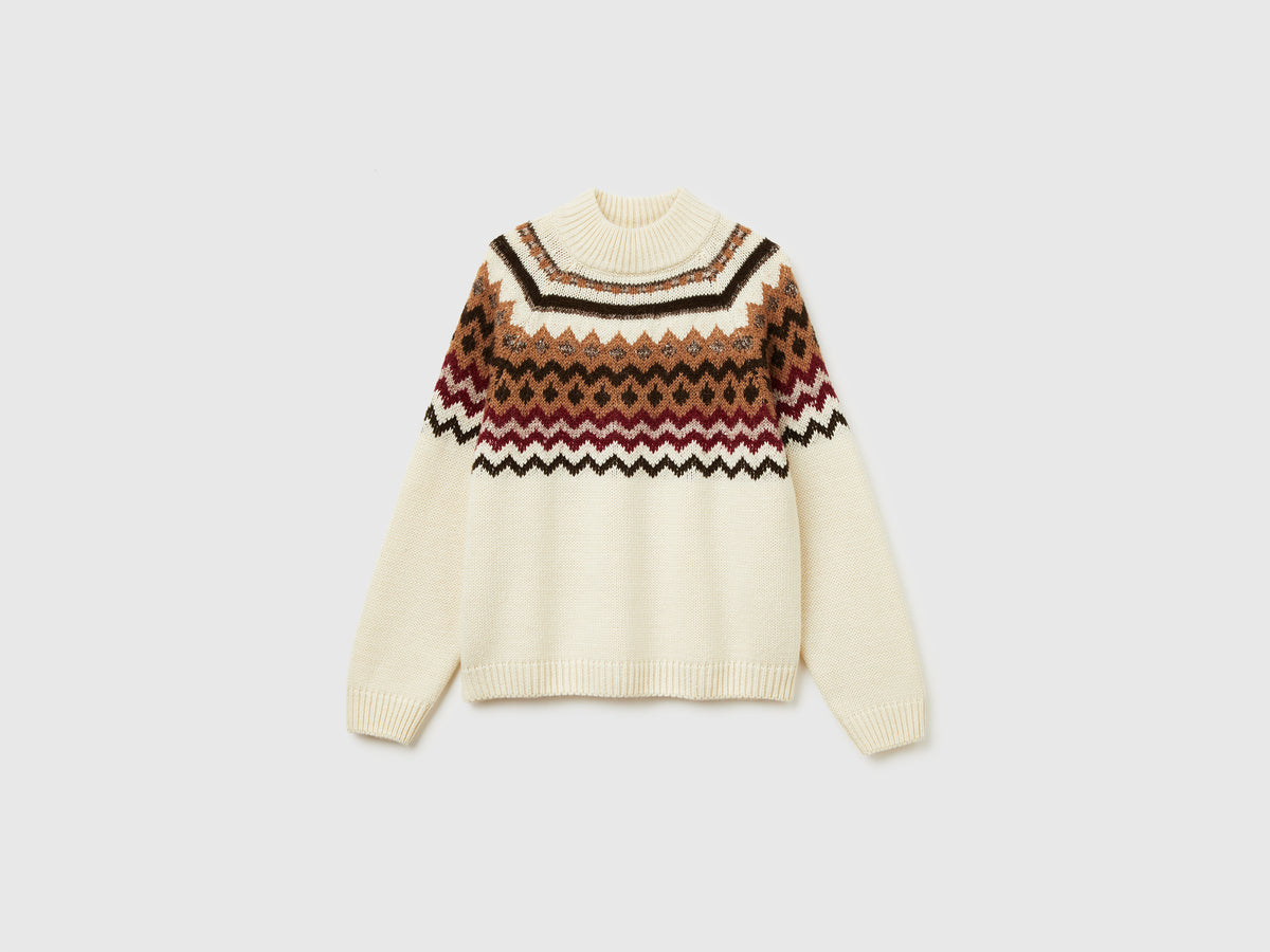 Maglia lupetto jacquard
