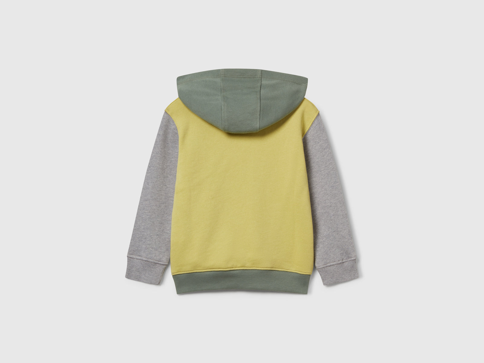 Felpa con tasca e cappuccio da bimbo verde oliva 2 | Benetton Outlet