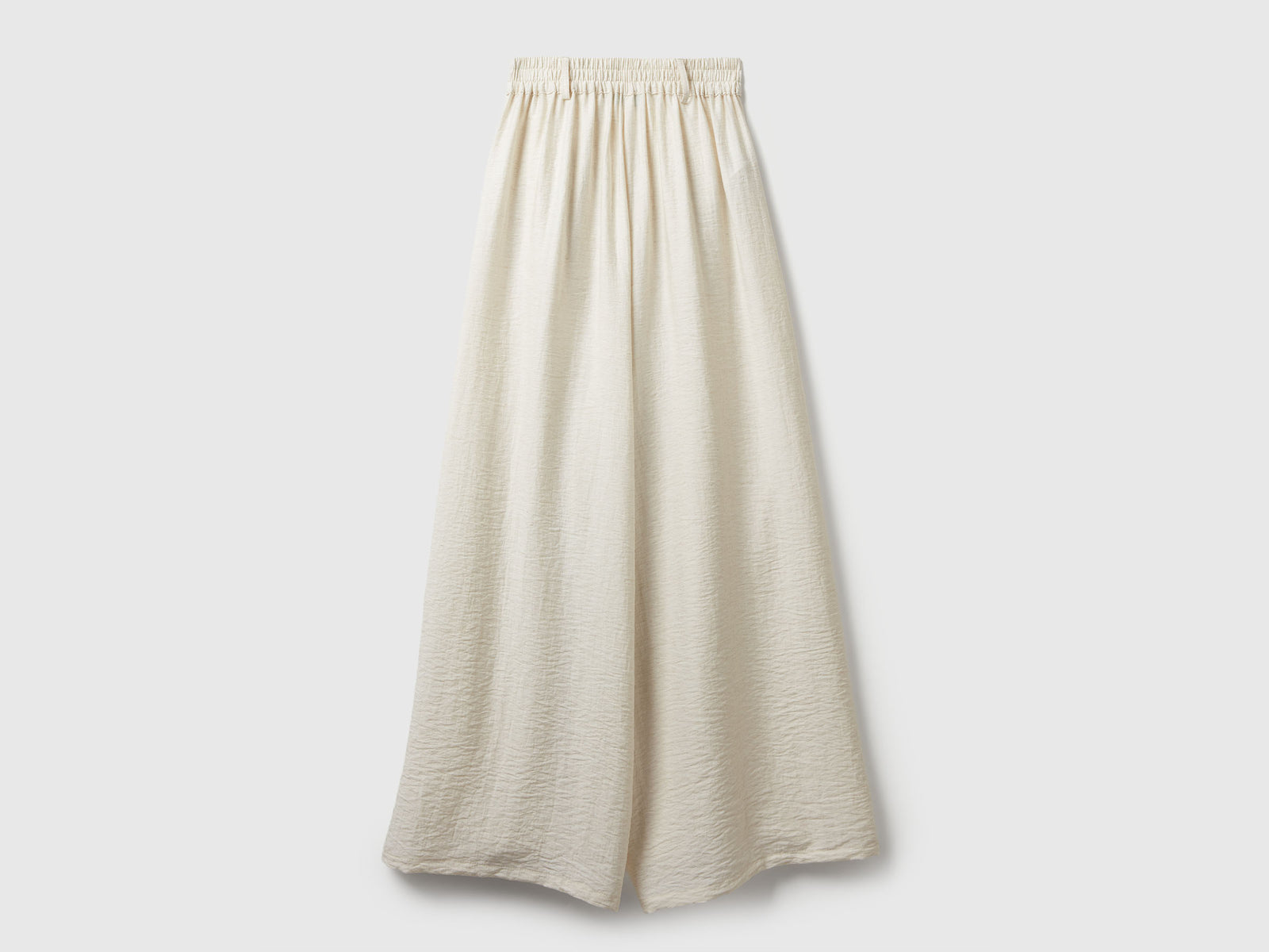 Pantaloni ampi in misto viscosa da donna bianco panna 2 | Benetton Outlet