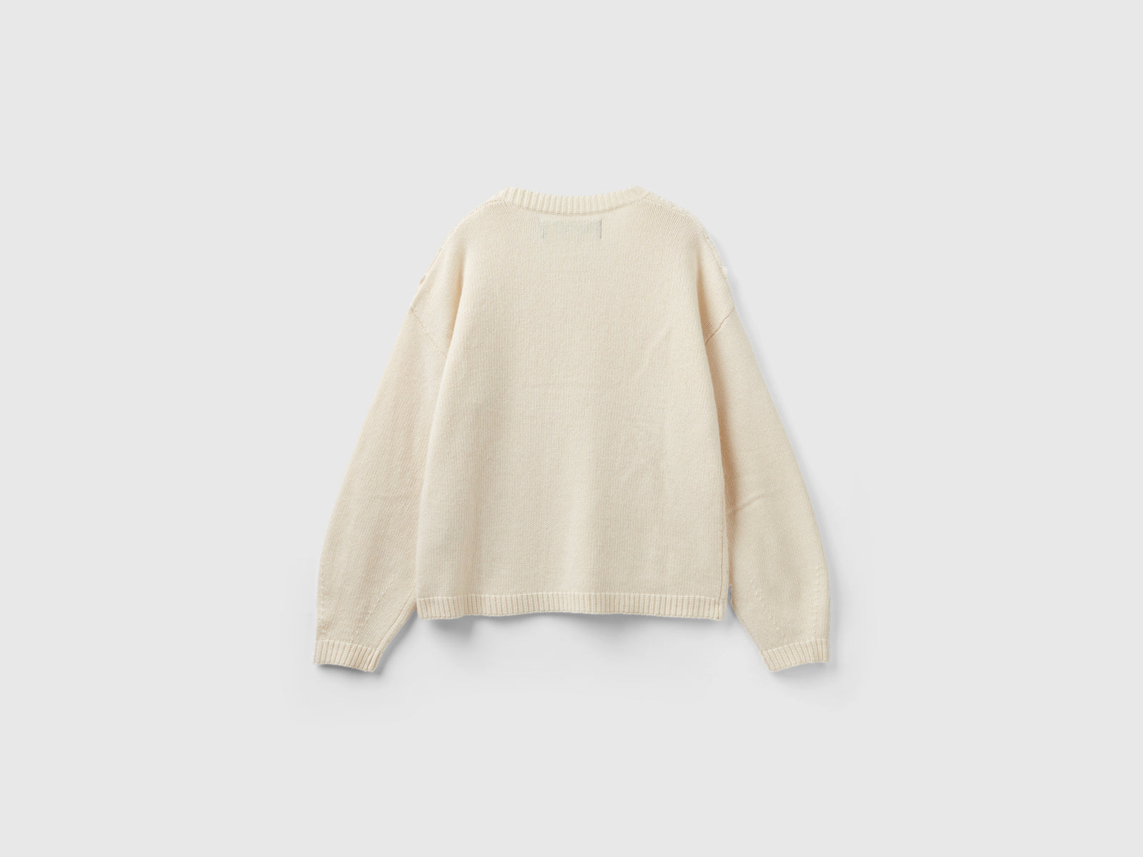 Maglia lavorata boxy fit da donna bianco panna 2 | Benetton Outlet