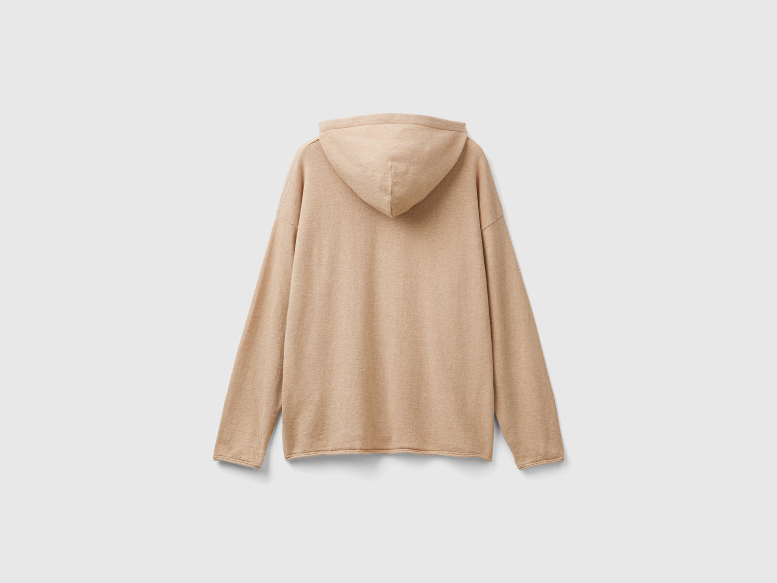 Cashmere blend sweater with hood da donna beige 2 | Benetton Outlet