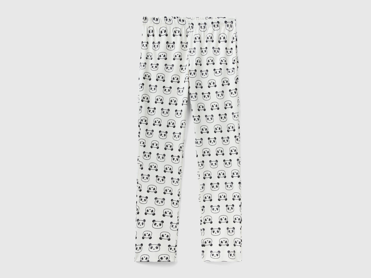 Pantaloni con stampa panda